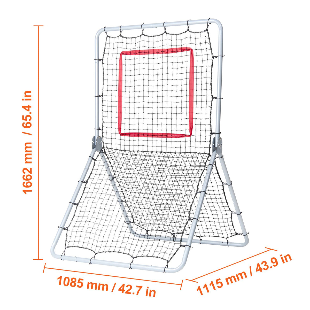 Baseball And Softball Rebounder Net, 3.5 x 6 ft PitchBack Baseball Pitching Nest, Softball Pitchback Net, Fielding Trainer, Bounce Back Net for Fielding/Throwing Practice, 5 Adjustable Angles