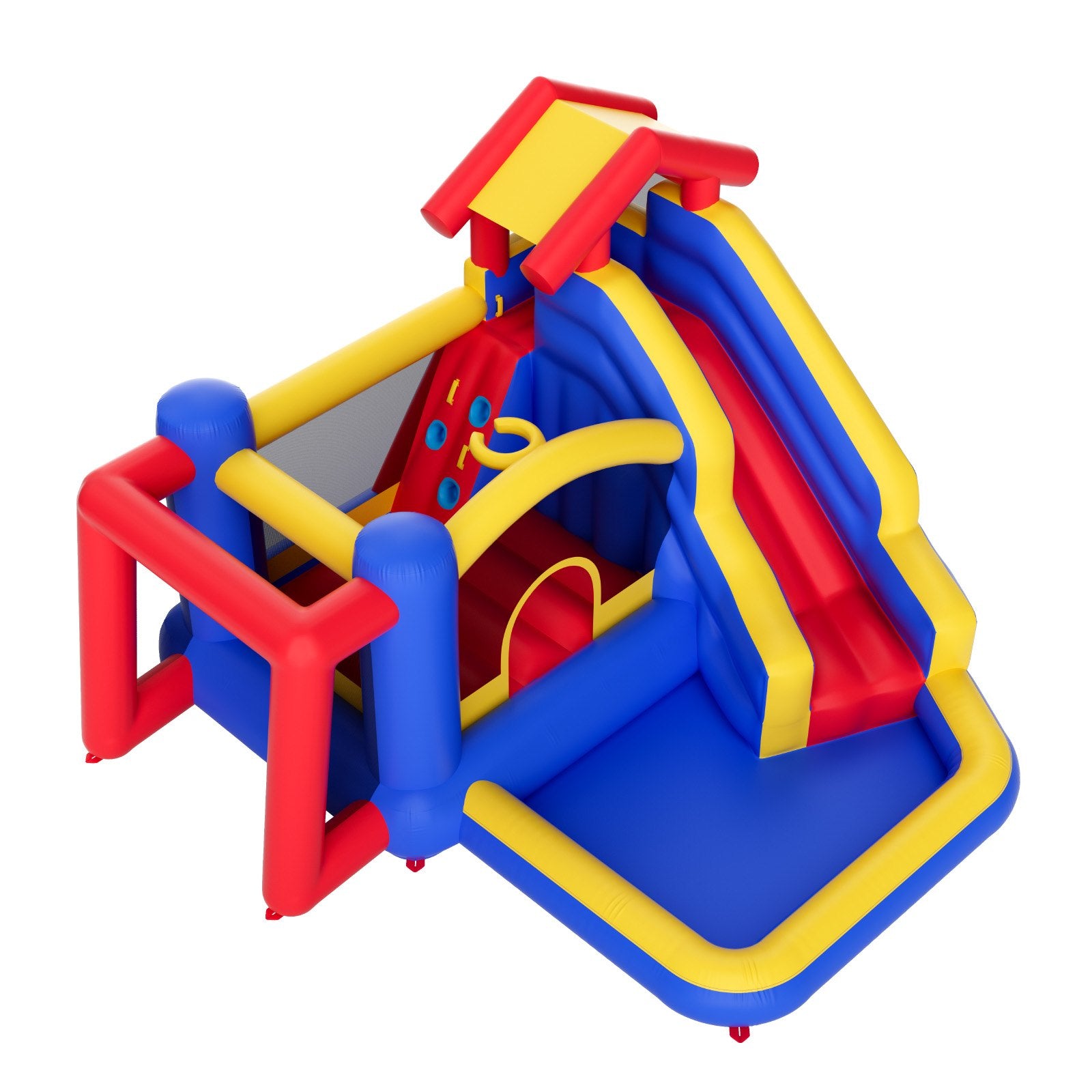 VEVOR Inflatable Bounce House, Outdoor High Quality Playhouse Trampoline, Jumping Bouncer with Blower, Slide, and Storage Bag, Family Backyard Bouncy Castle, for Kid Ages 3_8 Years, 3.3x3x2.3m