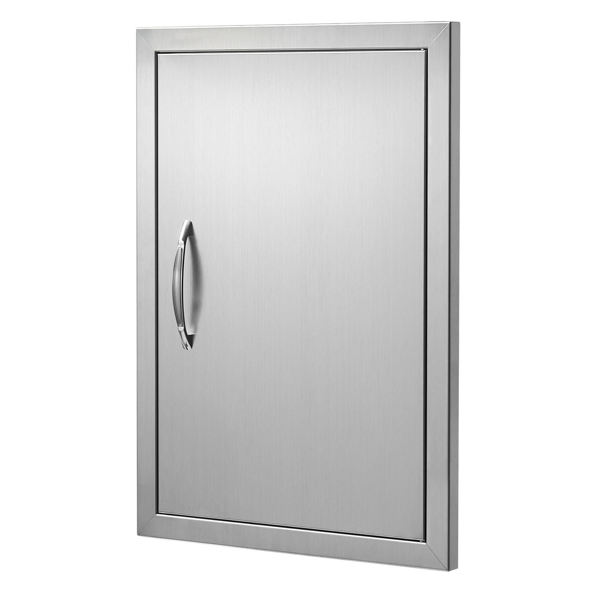 BBQ Access Door, 457x610 mm Single Outdoor Kitchen Door, Stainless Steel Flush Mount Door, Wall Vertical Door with Handle, for BBQ Island, Grilling Station, Outside Cabinet