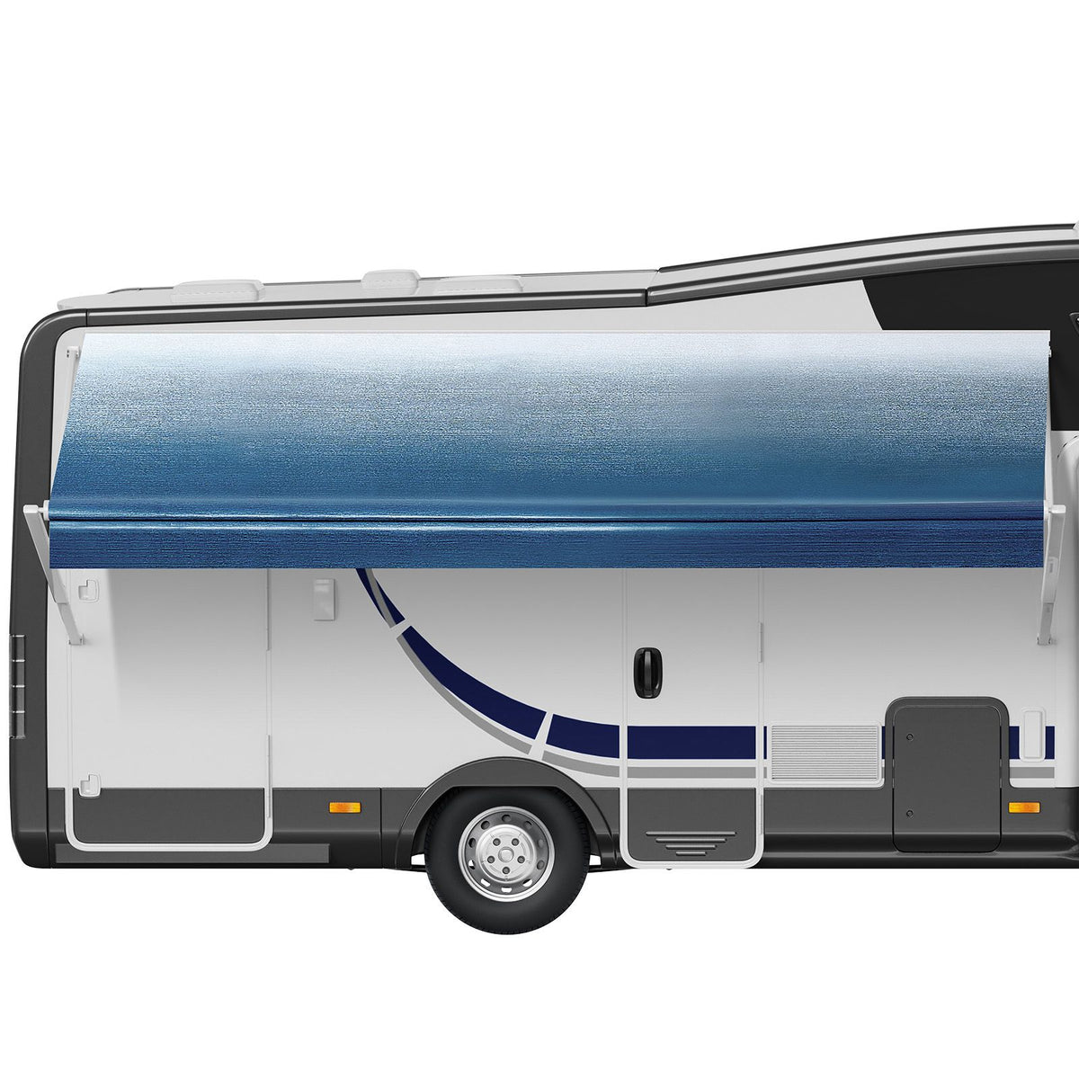 RV Awning Fabric Replacement, 6.15m Fabric Length for 6.4m Awning, Heavy Duty 3-Ply 16oz PVC Camper Awning Fabric, Waterproof & UV Protection Outdoor Canopy for RV, Trailer, Motorhome, Blue Fade