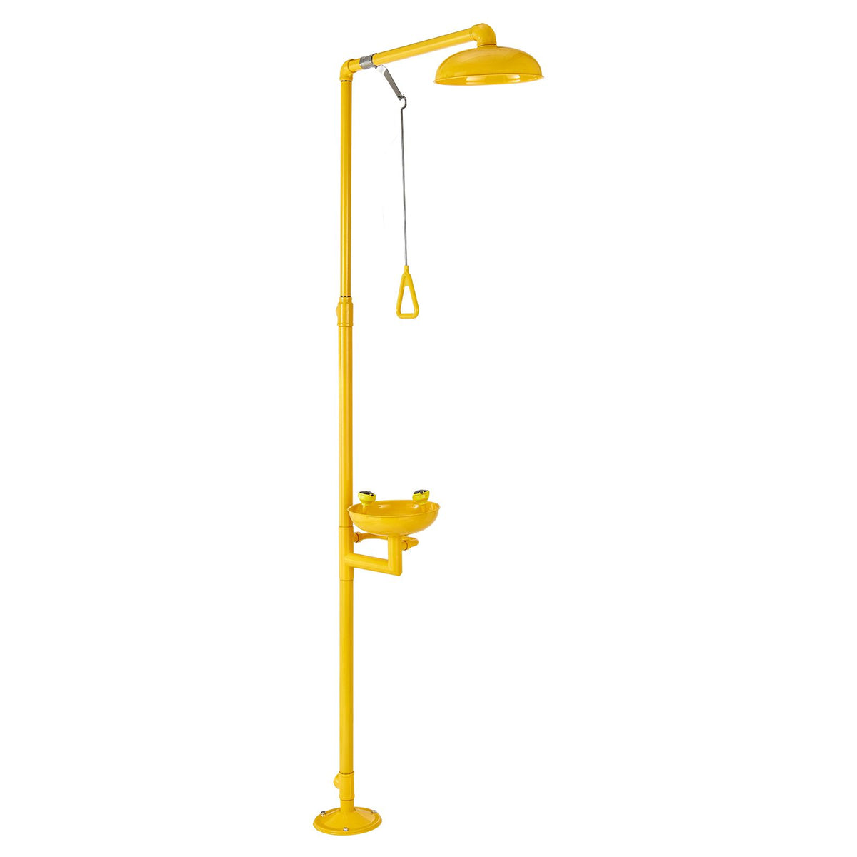 Emergency Shower Eye Wash Station, 34.25 x 15.75 x 91.73 Inch 304 Stainless Steel Eyewash and Shower Combination, OSHA-Approved First Aid Eye Wash Station, for Schools, Labs, Factories, Yellow