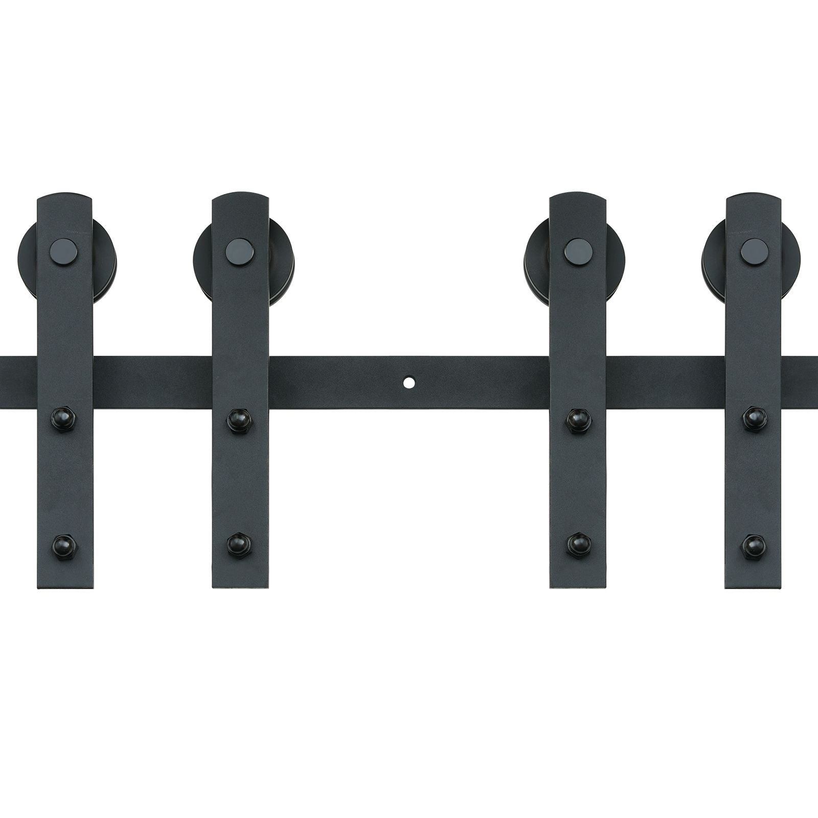 8FT Sliding Barn Door Hardware Closet Track Kit for Double Doors I Hanger