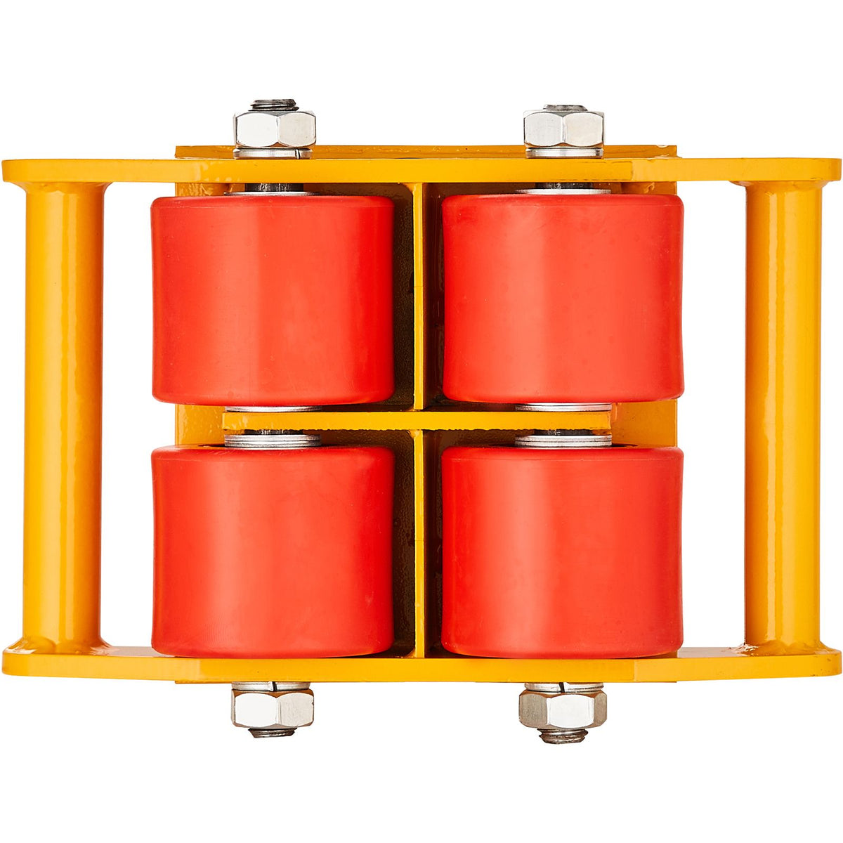 4PCS Machinery Skate Dolly, 17637LBS/8T Industrial Machinery Mover, Heavy Duty Carbon Steel Machinery Moving Skate with 4 PU Wheels and 360° Rotation Non-Slip Cap for Warehouse Workshop Factory
