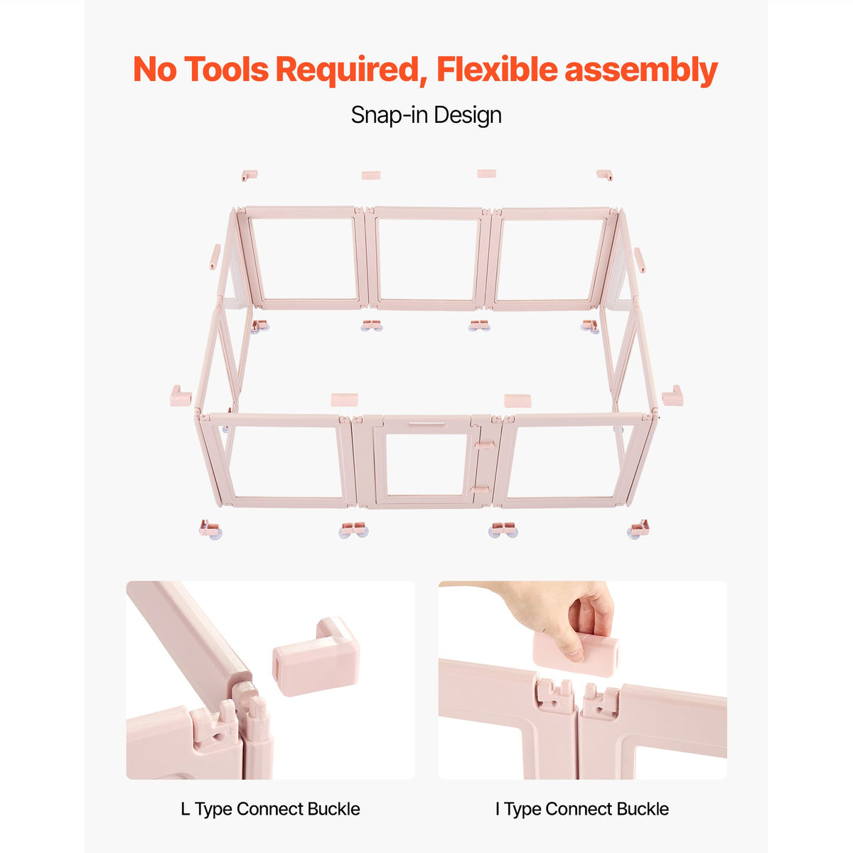 Dog Whelping Box, 1.54x1x0.6 m Plastic Dog Whelping Pen for Medium Sized Dogs, Waterproof Transparent Puppy Playpen with Windows & Door Lock, Easy to Clean, Durable Indoor Pet Dogs Cats Birth Kit