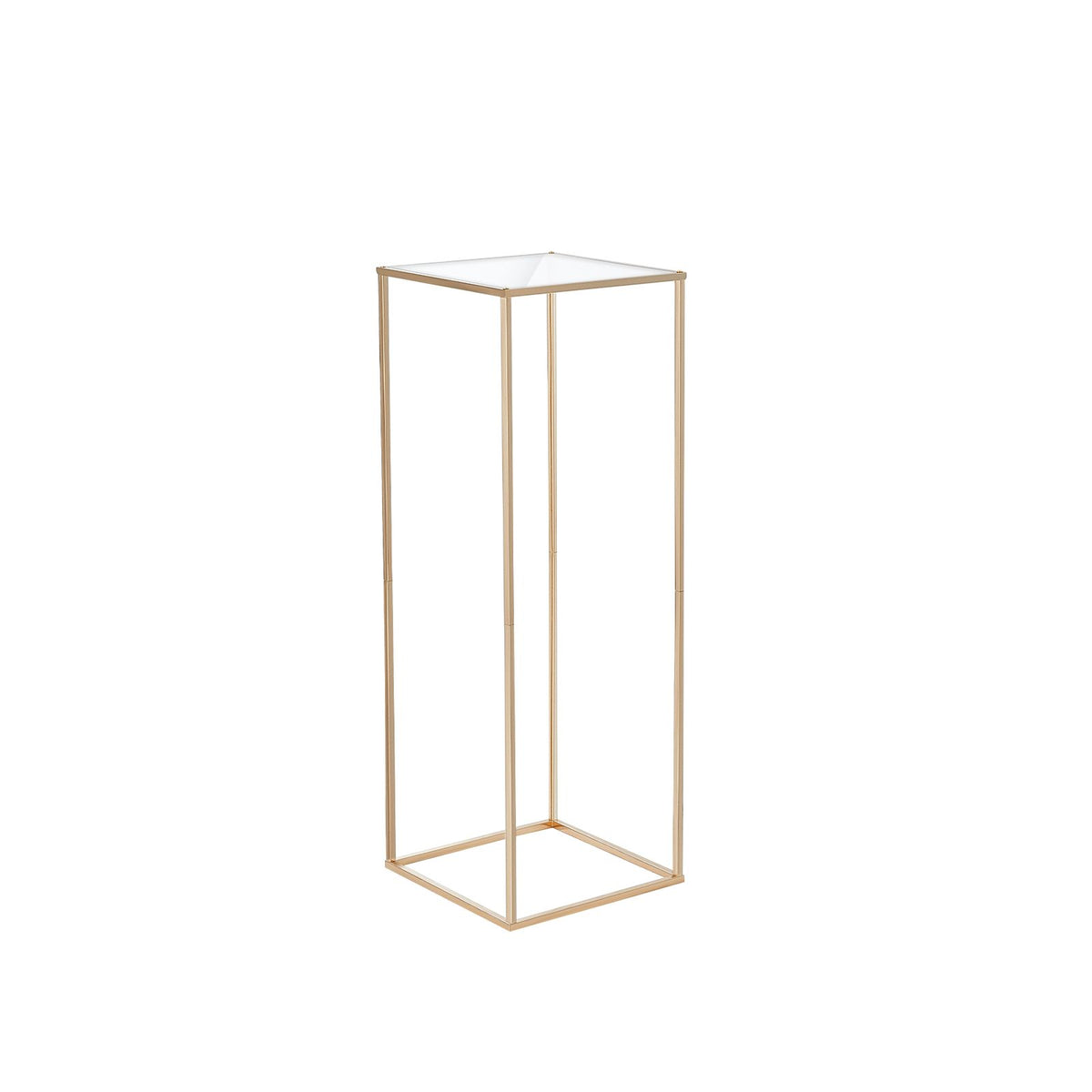 10PCS 31.5inch/80cm High Wedding Flower Stand, With Acrylic Laminate,Metal Vase Column Geometric Centerpiece Stands, Gold Rectangular Floral Display Rack for Events Reception, Party Decoration