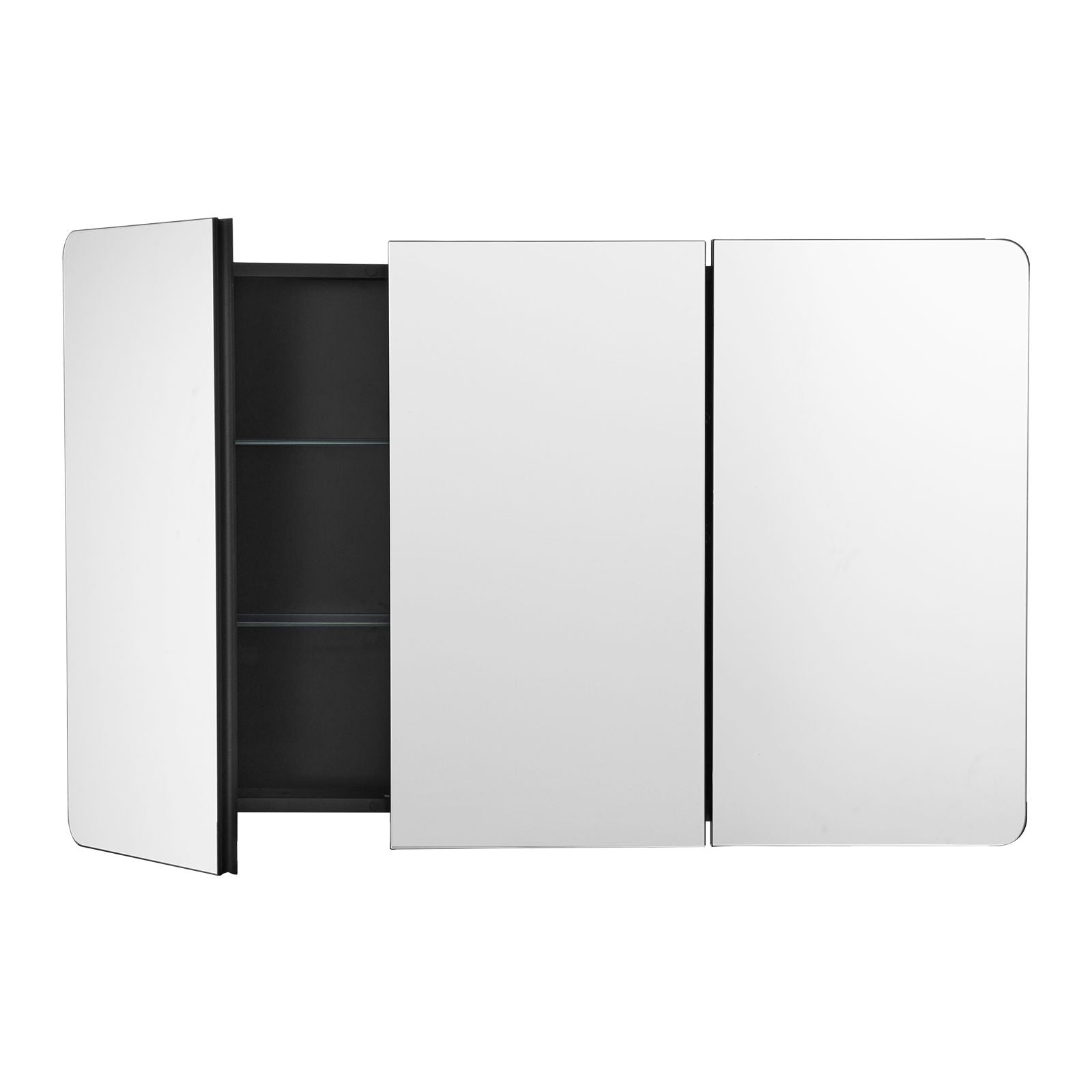 Medicine Cabinet, 25.5 x 40 inch, Medicine Cabinet for Bathroom with Mirror,  Aluminum Frame Bathroom Wall Cabinet, 4-layer Adjustable Shelves, Recessed & Wall-mounted Installation