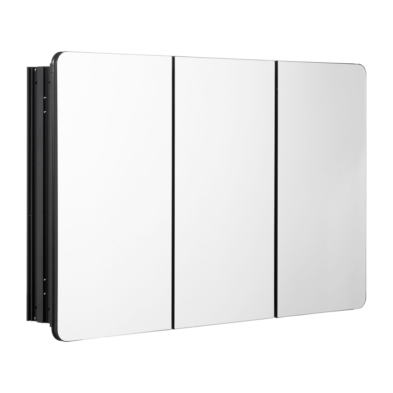 Medicine Cabinet, 25.5 x 40 inch, Medicine Cabinet for Bathroom with Mirror,  Aluminum Frame Bathroom Wall Cabinet, 4-layer Adjustable Shelves, Recessed & Wall-mounted Installation