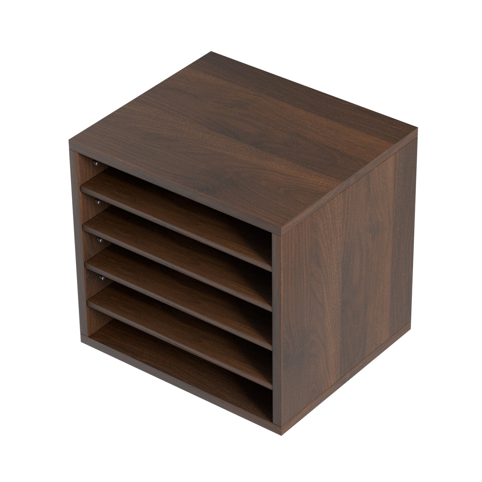 VEVOR Wood Literature Organizer Adjustable File Sorter 5 Compartments Brown