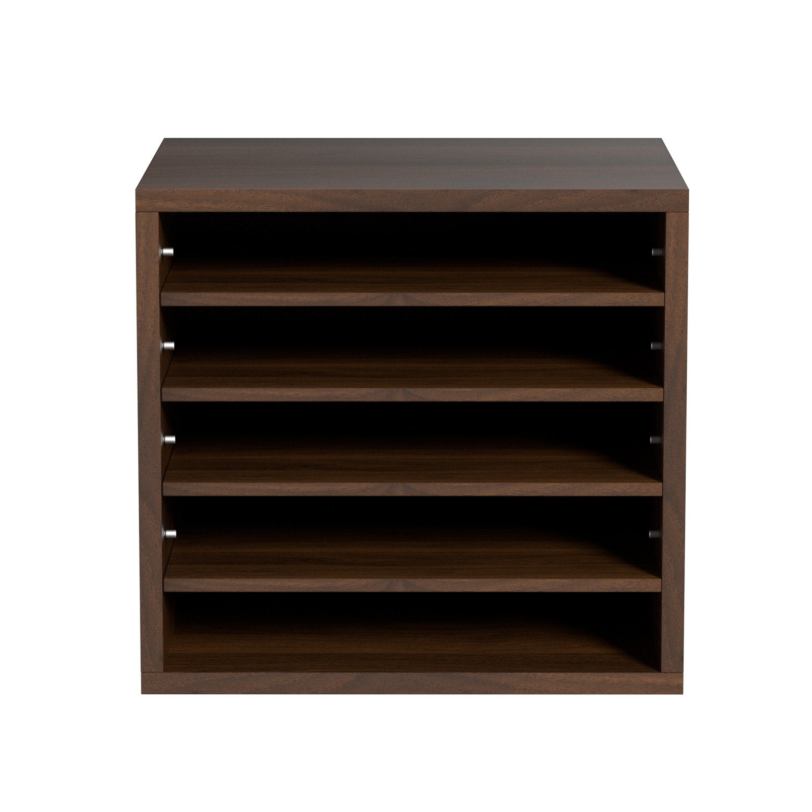 VEVOR Wood Literature Organizer Adjustable File Sorter 5 Compartments Brown
