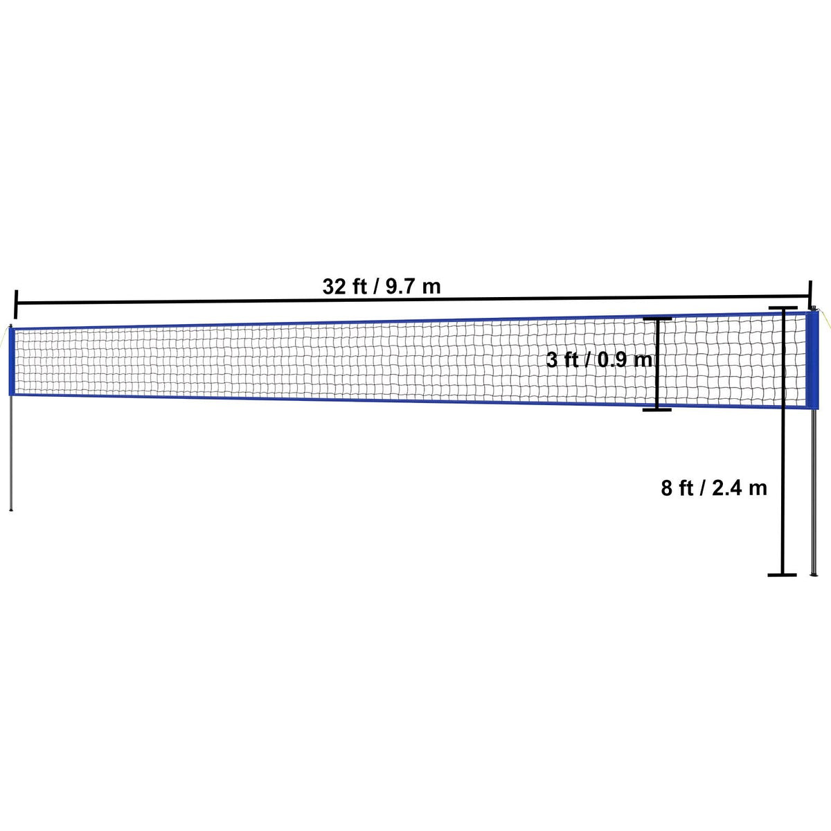 Outdoor Portable Volleyball Net System, Adjustable Height Steel Poles, Professional Volleyball Set with PVC Volleyball, Pump, Carrying Bag, Heavy Duty Volleyball Net for Backyard, Beach, Lawn