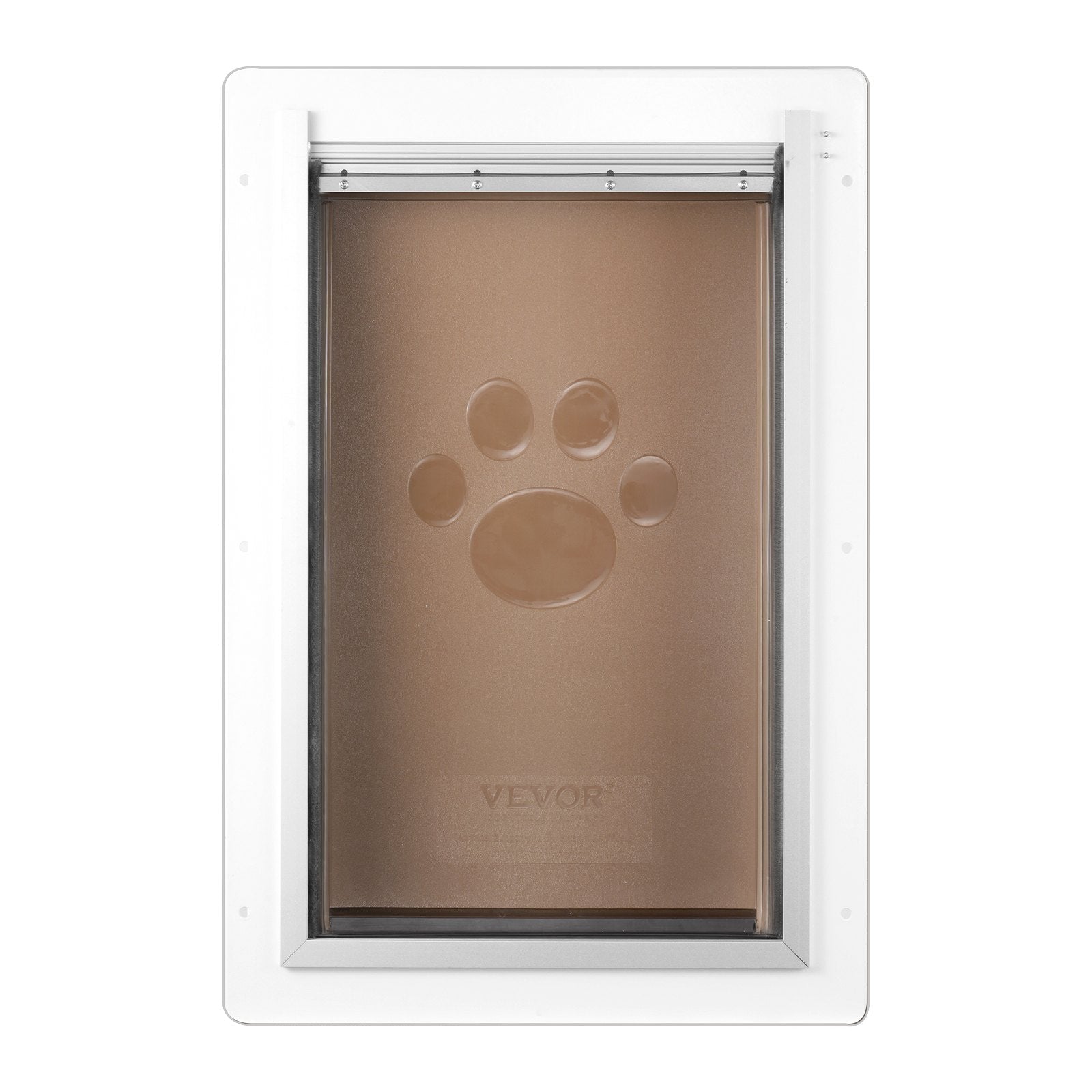 VEVOR Pet Door, 31.2 x 43.5 cm Metal Frame with Lock and 3-Flap System, Weatherproof Doggy Door, Easy to Install in Interior or Exterior Walls, Pet Door Suitable for Cat Doggie Kitties (White-Medium)