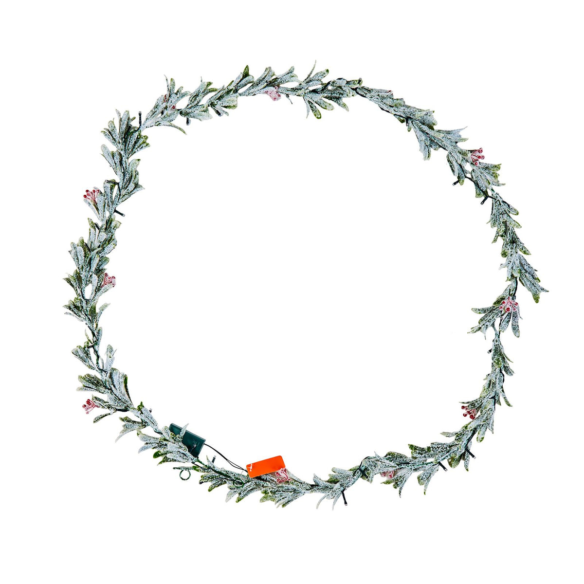 Christmas Garland, 2750 mm Realistic Greenery Decorated with Vines, Olive Leaves, and Berries, Evergreen Faux Garlands with Light String for Indoor Outdoor Xmas Decoration on Mantel Fireplace