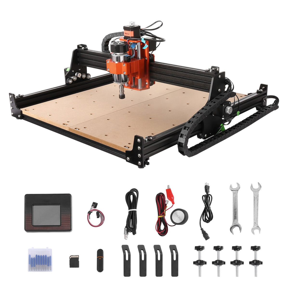 CNC Router Machine, 300W, 3 Axis GRBL Control Wood Engraving Carving Milling Machine Kit, 15.75 x 15.75 x 2.36 in / 400 x 400 x 60 mm Working Area 1200 RPM for Wood Acrylic MDF PVC Plastic Foam