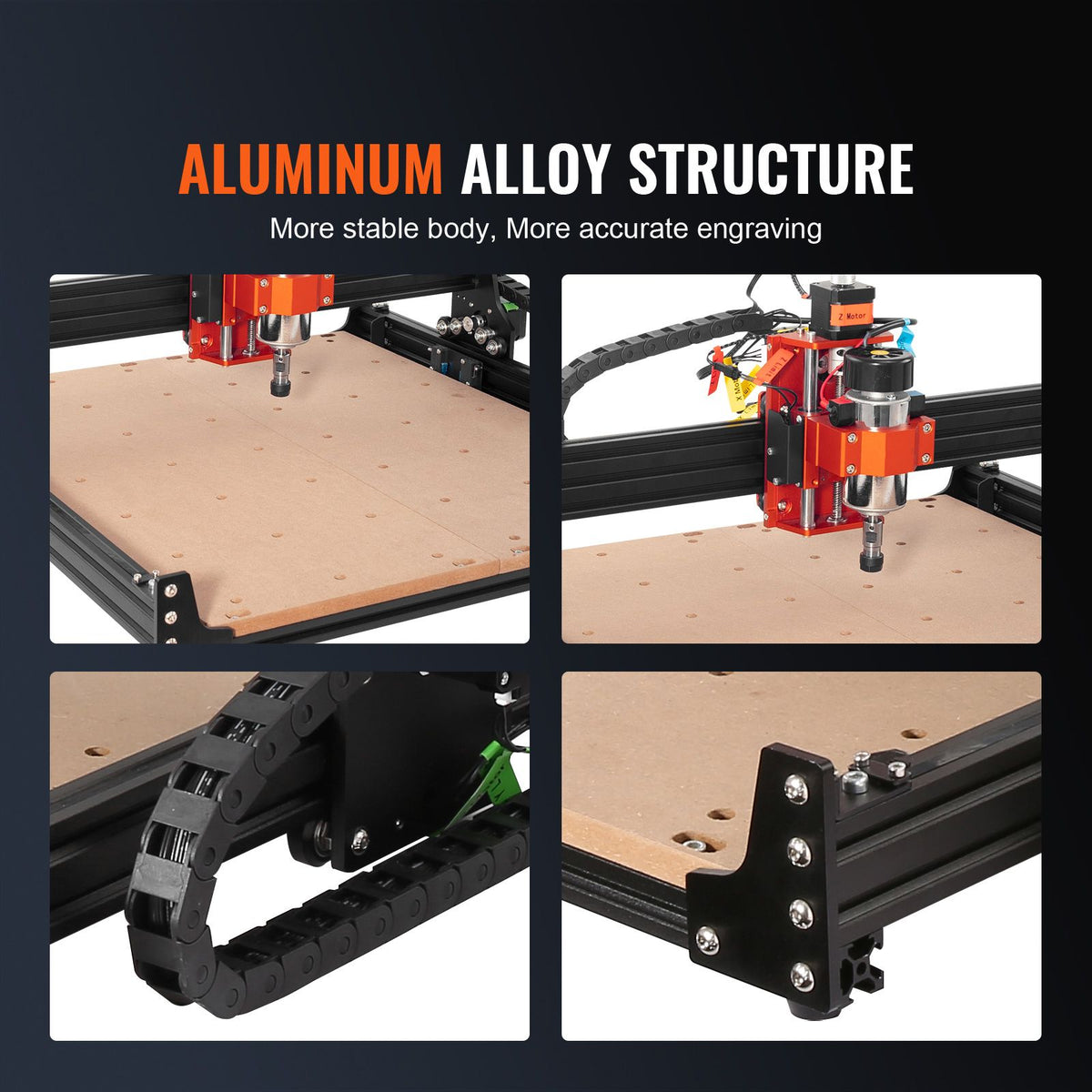 CNC Router Machine, 300W, 3 Axis GRBL Control Wood Engraving Carving Milling Machine Kit, 15.75 x 15.75 x 2.36 in / 400 x 400 x 60 mm Working Area 1200 RPM for Wood Acrylic MDF PVC Plastic Foam