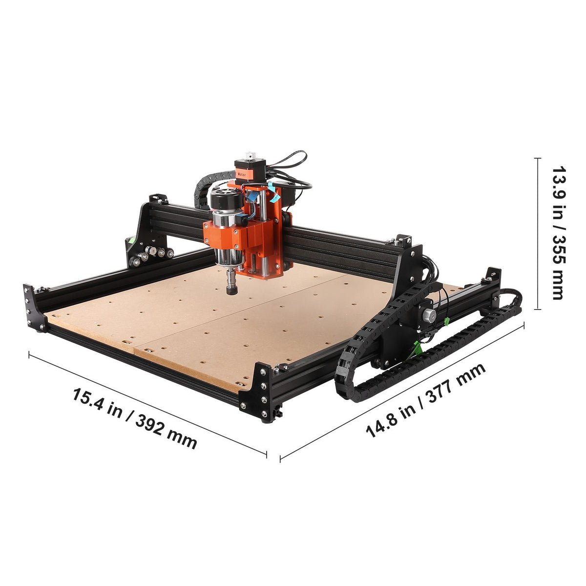 CNC Router Machine, 300W, 3 Axis GRBL Control Wood Engraving Carving Milling Machine Kit, 15.75 x 15.75 x 2.36 in / 400 x 400 x 60 mm Working Area 1200 RPM for Wood Acrylic MDF PVC Plastic Foam