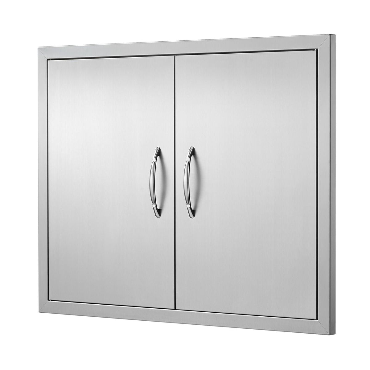 BBQ Access Door, 787x609 mm Double Outdoor Kitchen Door, Stainless Steel Flush Mount Door, Double Wall Vertical Door with Handles and Hooks, for BBQ Island, Grilling Station, Outside Cabinet