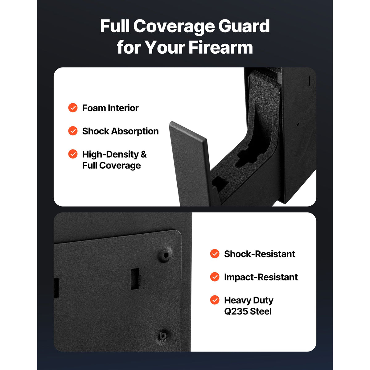 Gun Safe, Slider Handgun Gun Safe with Fingerprint/Password/Key, 3-Way Quick Access Firearm Case Box with Lighting for 1 Pistol & Magazine, Mounted Pistol Gun Box for Nightstand Bedside Desk Car