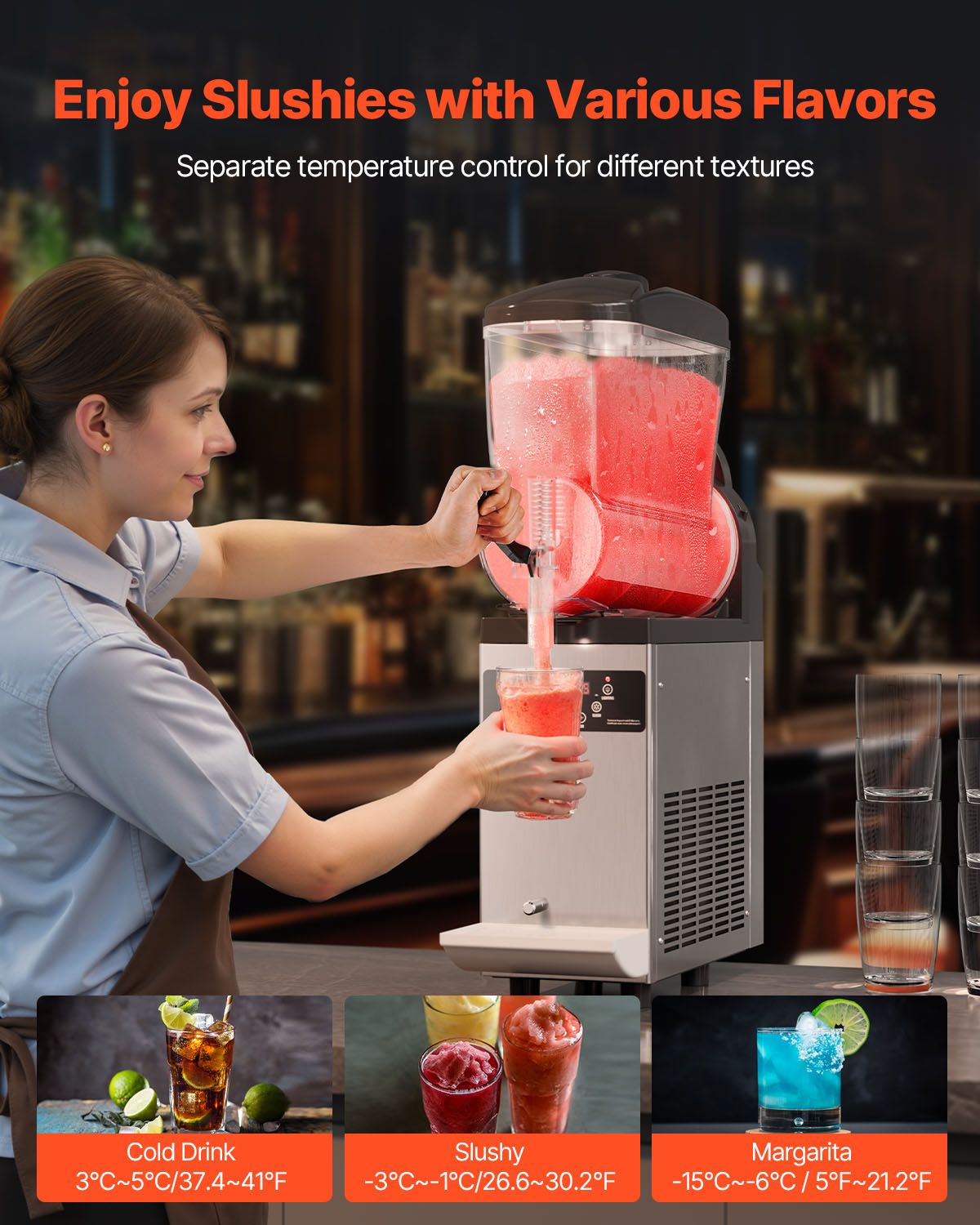 12L Commercial Slushy Machine Margarita Smoothie Frozen Drink Maker