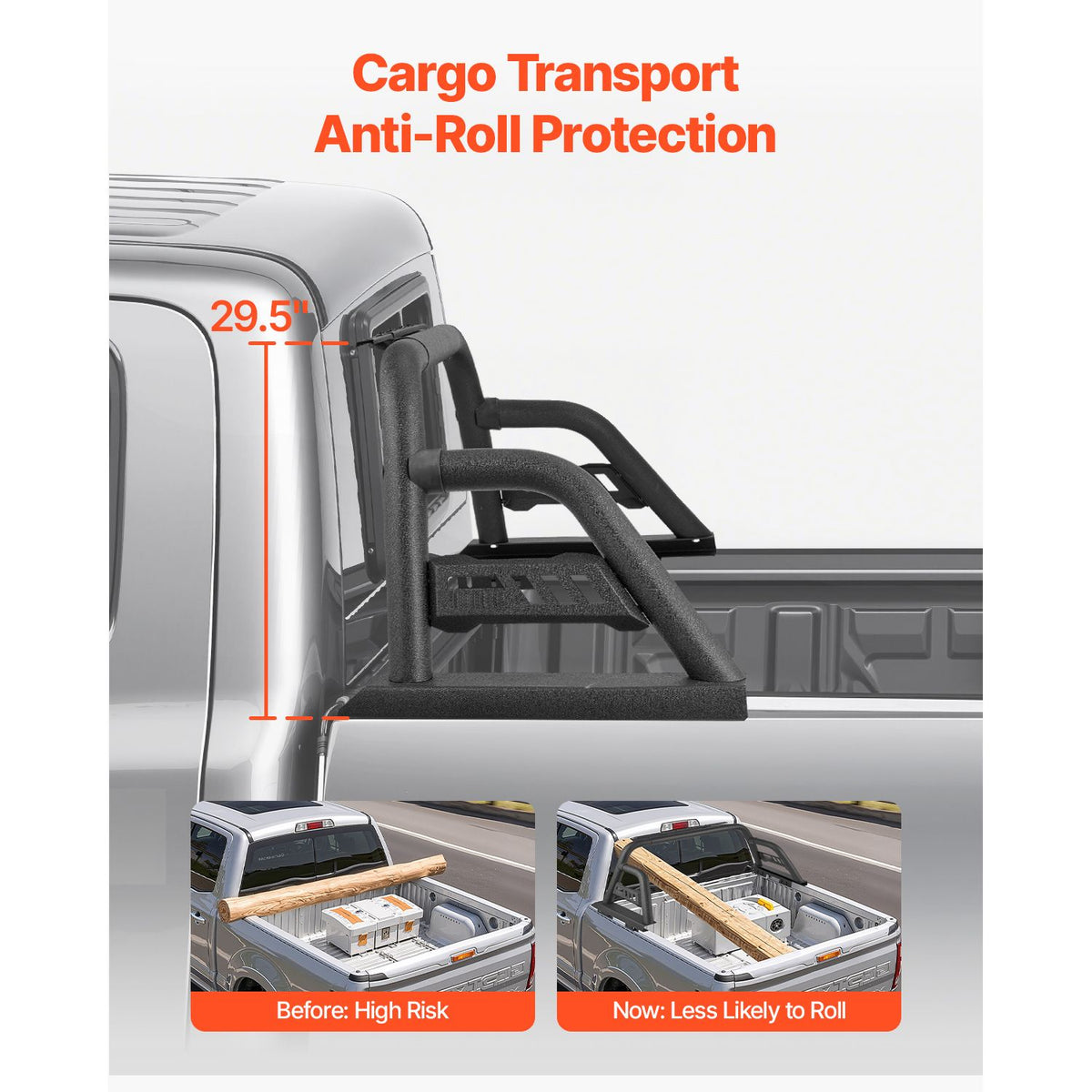 Truck Bed Roll Bar Universal Chase Rack for Mid-Size Pickup Carbon Steel
