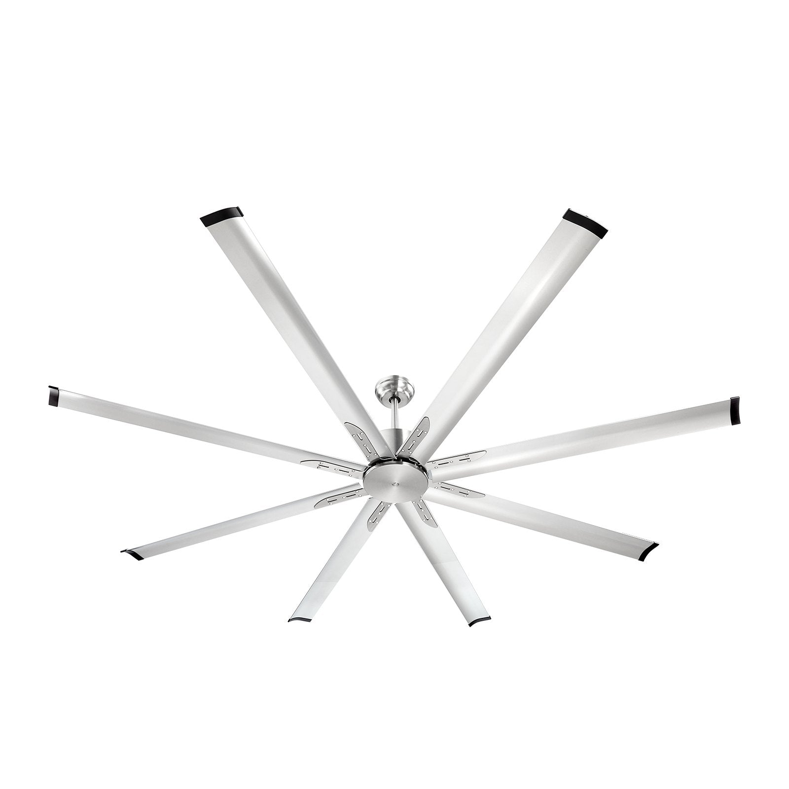 213 cm Ceiling Fan No Light, 6-Speed Remote Control, Aluminum 8-Blade, Reversible DC Motor, Modern Low Profile Flush Mount Fan for Bedroom, Living Room, Patio, Indoor/Outdoor, Brushed Nickel