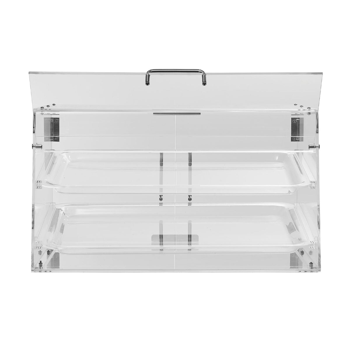 Pastry Display Case, 2-Tier Commercial Countertop Bakery Display Case, Acrylic Display Box with Rear Door Access & Removable Shelves, Keep Fresh for Donut Bagels Cake Cookie