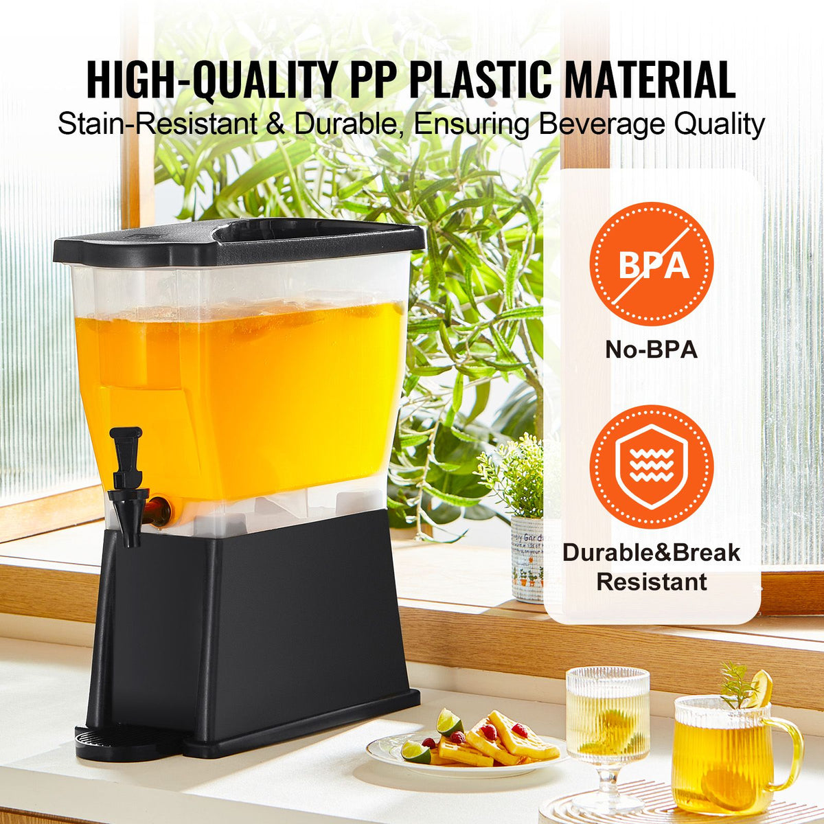 Beverage Dispenser, 3 Gallon Drink Dispenser for Parties, Plastic Juice Dispenser with Stand Spigot Lid, Iced Tea Lemonade Juice Water Dispenser, for Restaurants, Hotels, Parties