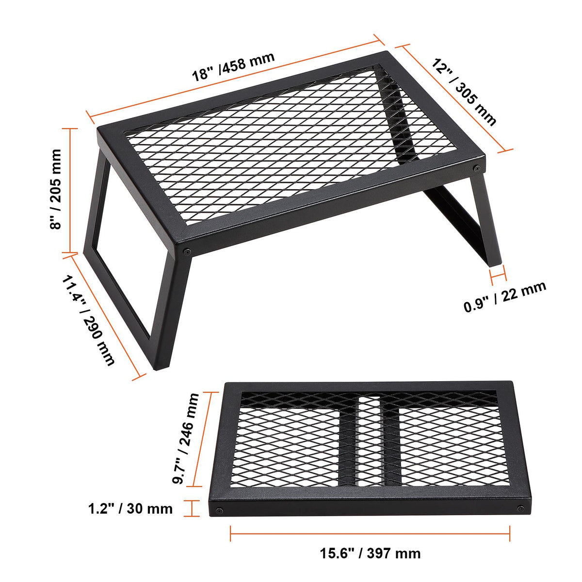 Folding Campfire Grill Portable Camping Fire Pit Steel Outdoor BBQ Picnic
