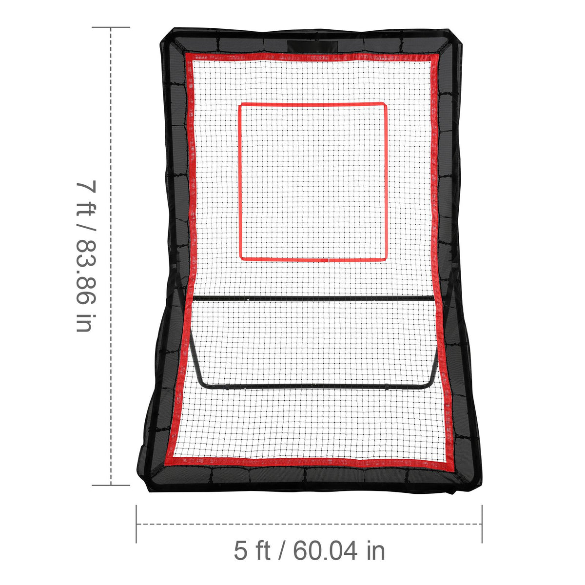 Lacrosse Rebounder for Backyard, 5x7 Ft Volleyball Bounce Back Net, Pitchback Throwback Baseball Softball Return Training Screen, Adjustable Angle Shooting Practice Training Wall with Target