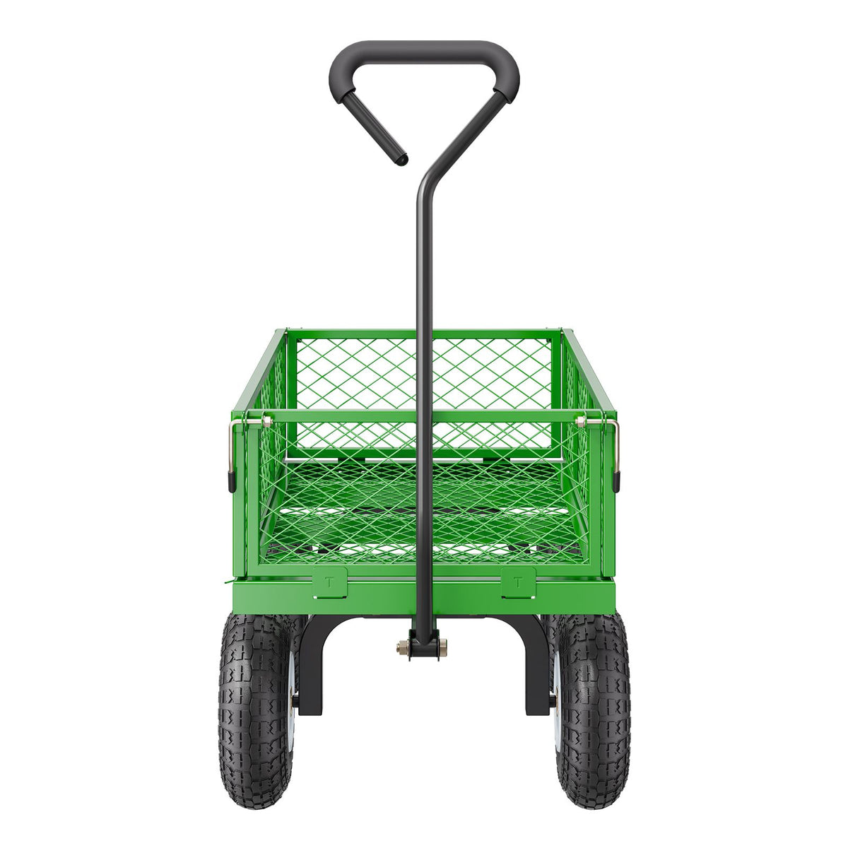 680 Lbs Steel Garden Cart on Wheels, Heavy Duty Garden Wagon Cart Pullable, Metal Outdoor Utility Yard Wagon Carts with 10" Tires, Mesh Removable Sides and 180°Rotating Handle