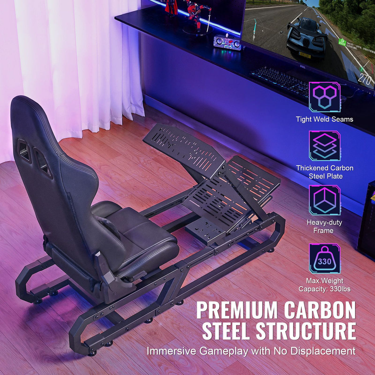 Heavy Duty Racing Wheel Stand for Logitech G923/G920/G29 Max330LBS Compact