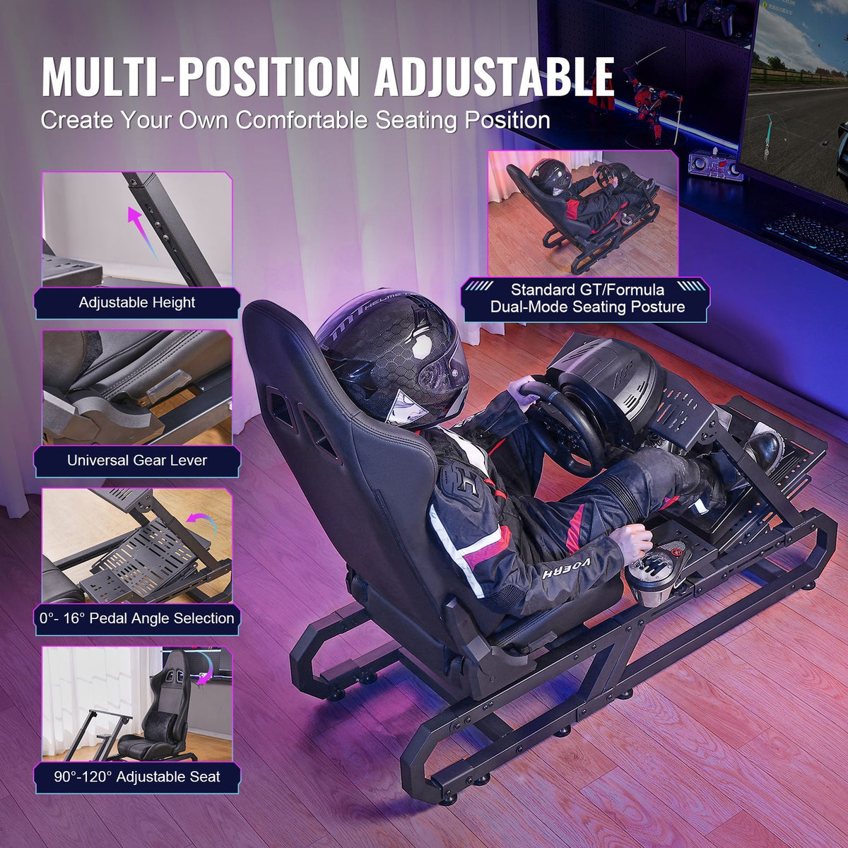 Heavy Duty Racing Wheel Stand for Logitech G923/G920/G29 Max330LBS Compact