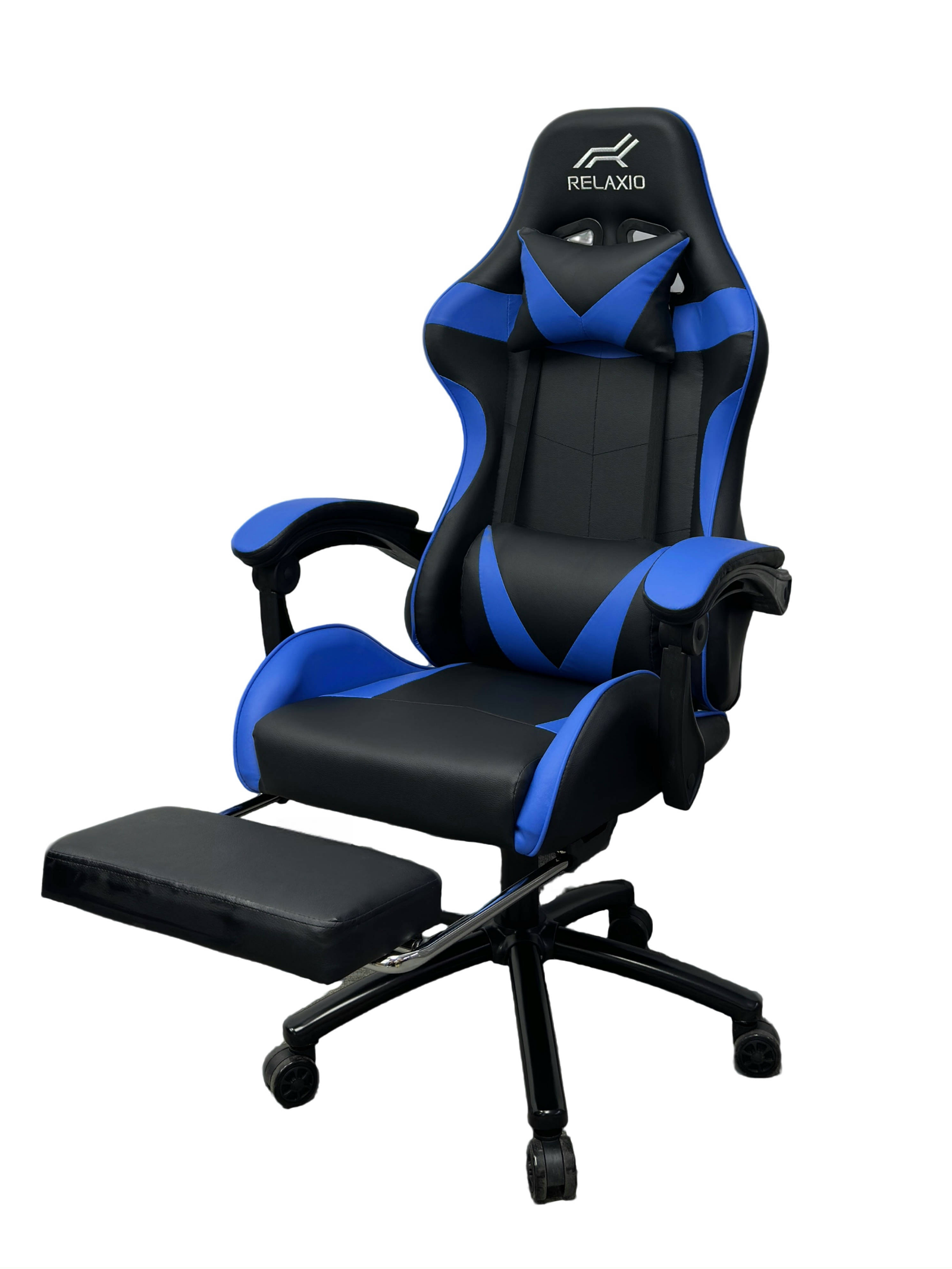 Gaming Chair With Headrest and Foot Rest - Black