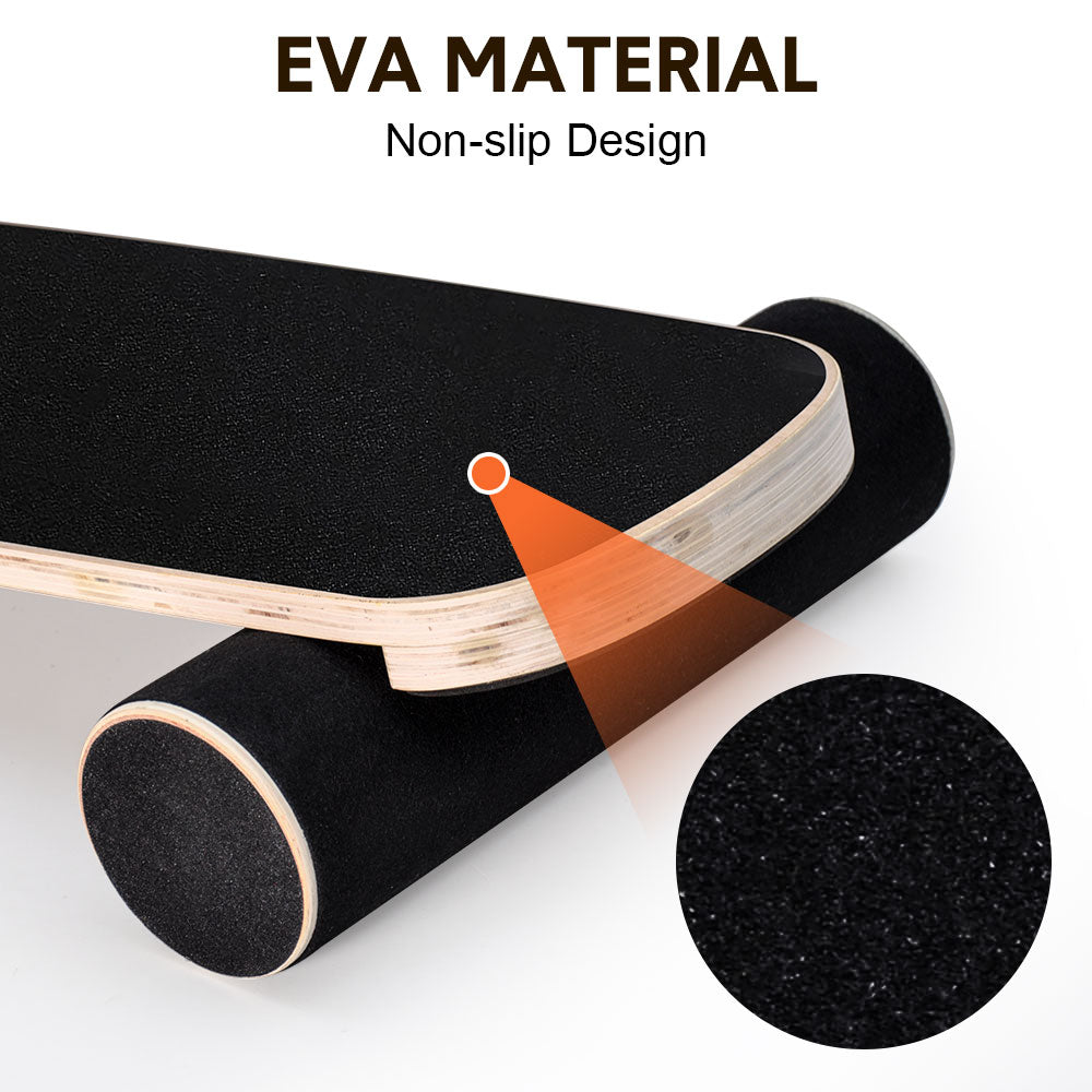 Wooden Balance Board Non-Slip Roller Board Home Fitness Balance Trainer Improves Core Stability for Snowboard Skateboard Surf Yoga Training Max Load 200kg