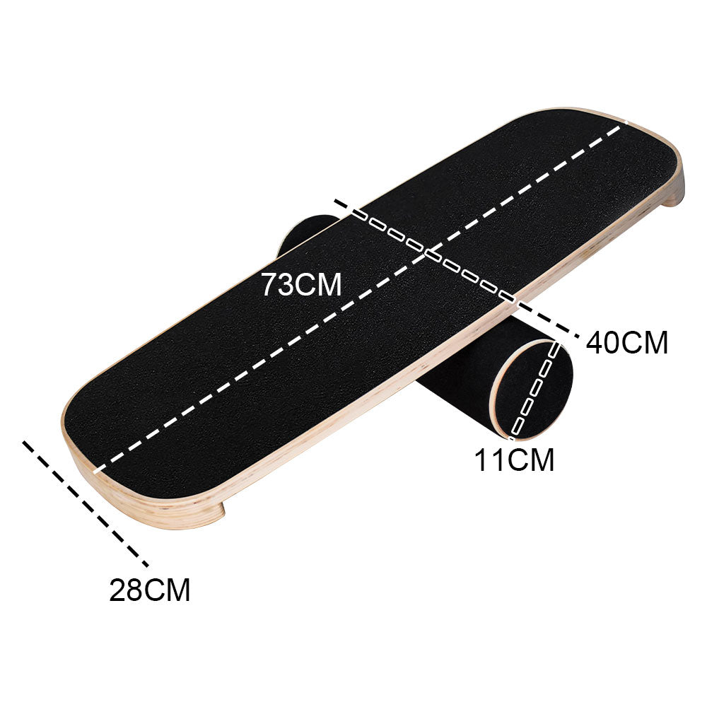 Wooden Balance Board Non-Slip Roller Board Home Fitness Balance Trainer Improves Core Stability for Snowboard Skateboard Surf Yoga Training Max Load 200kg