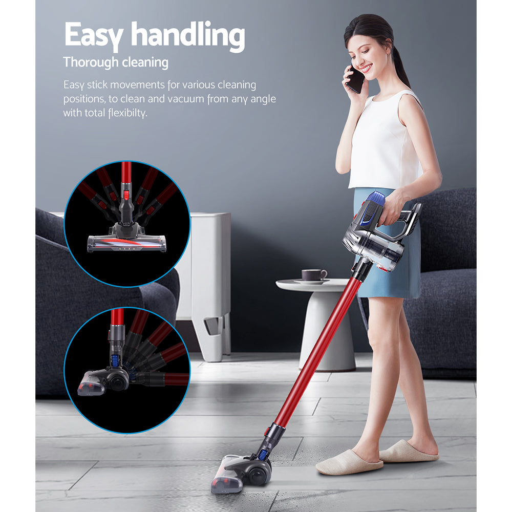 Devanti Handheld Vacuum Cleaner Bagless Cordless Red 150W