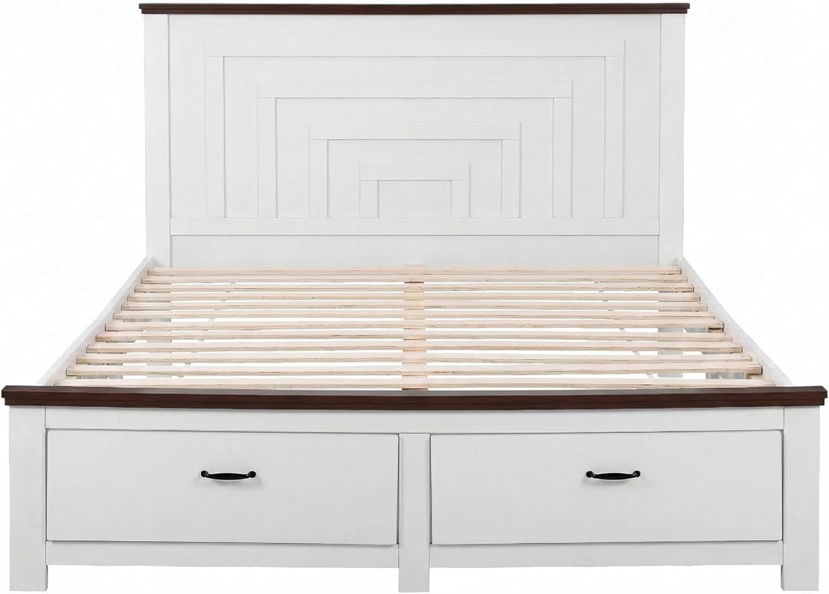 Artiss Queen Wooden Bed Frame and 2 Bedside Table Bedroom Furniture Set