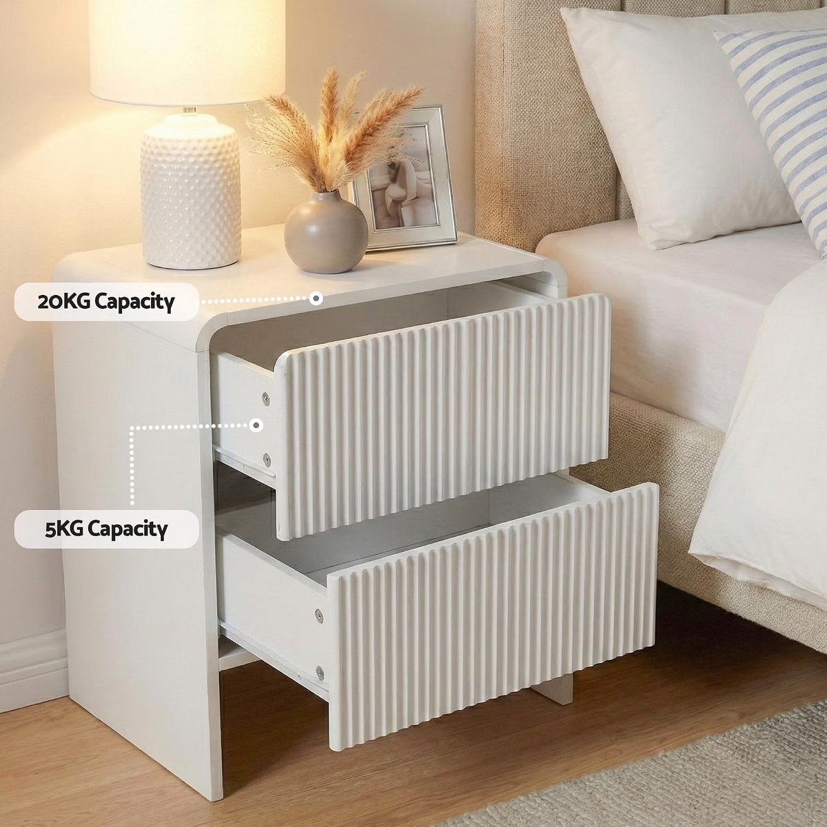 Artiss King Single Bed Frame and 2 Bedside Table Bedroom Furniture Set