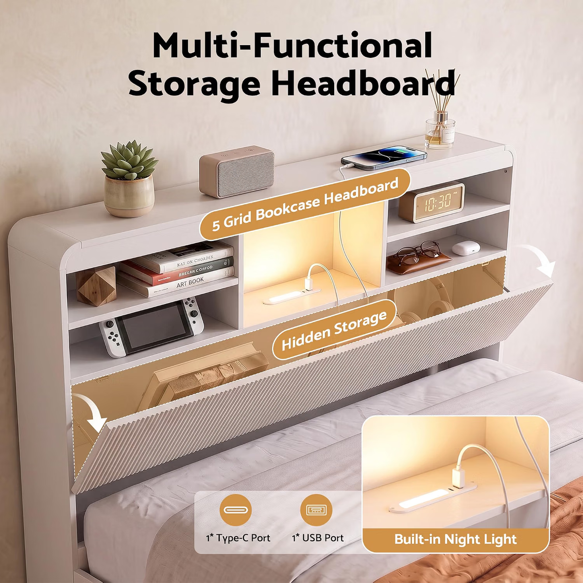 Artiss King Single Bed Frame and 2 Bedside Table Bedroom Furniture Set