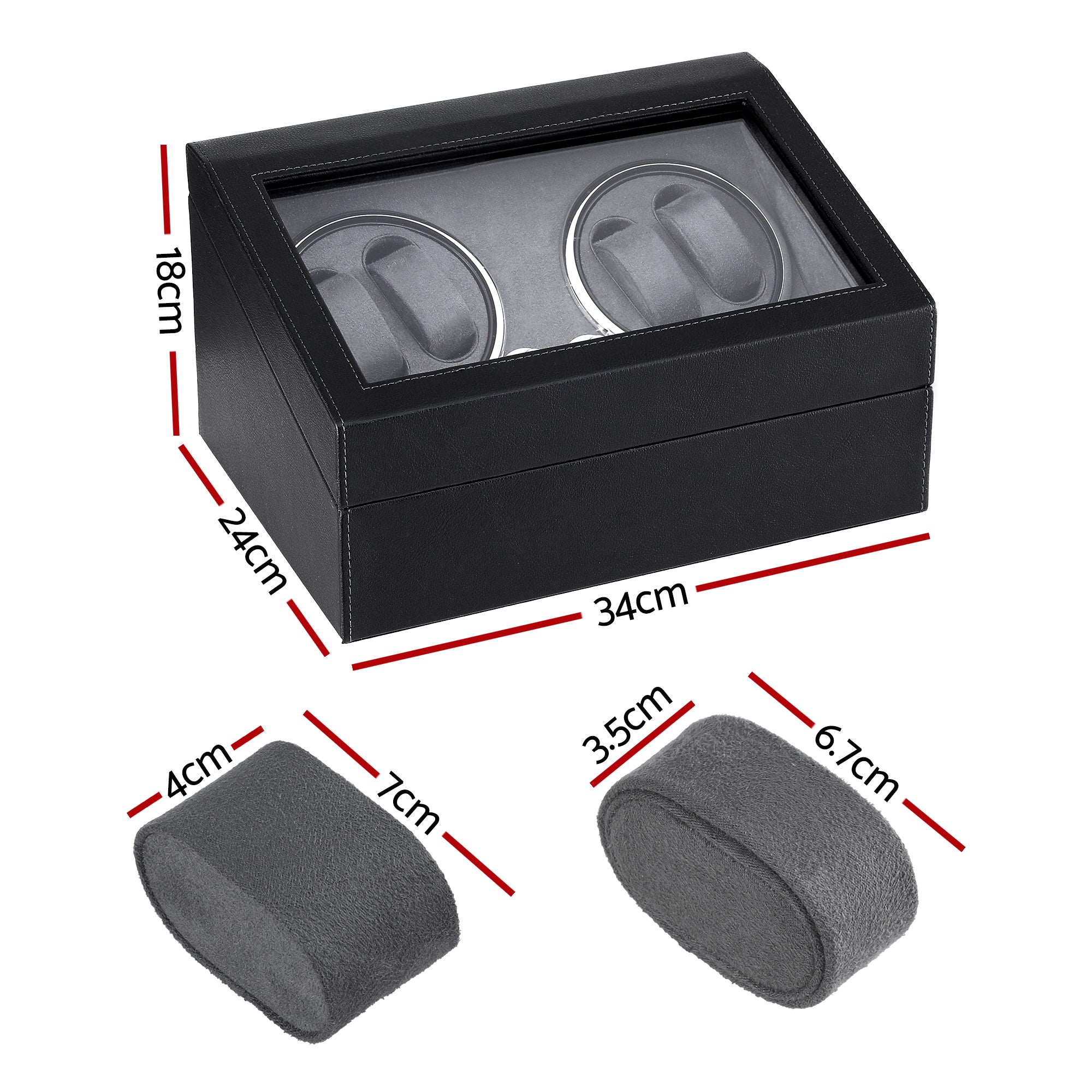 Embellir Watch Winder Automatic Double Watch Winder Box LED Black