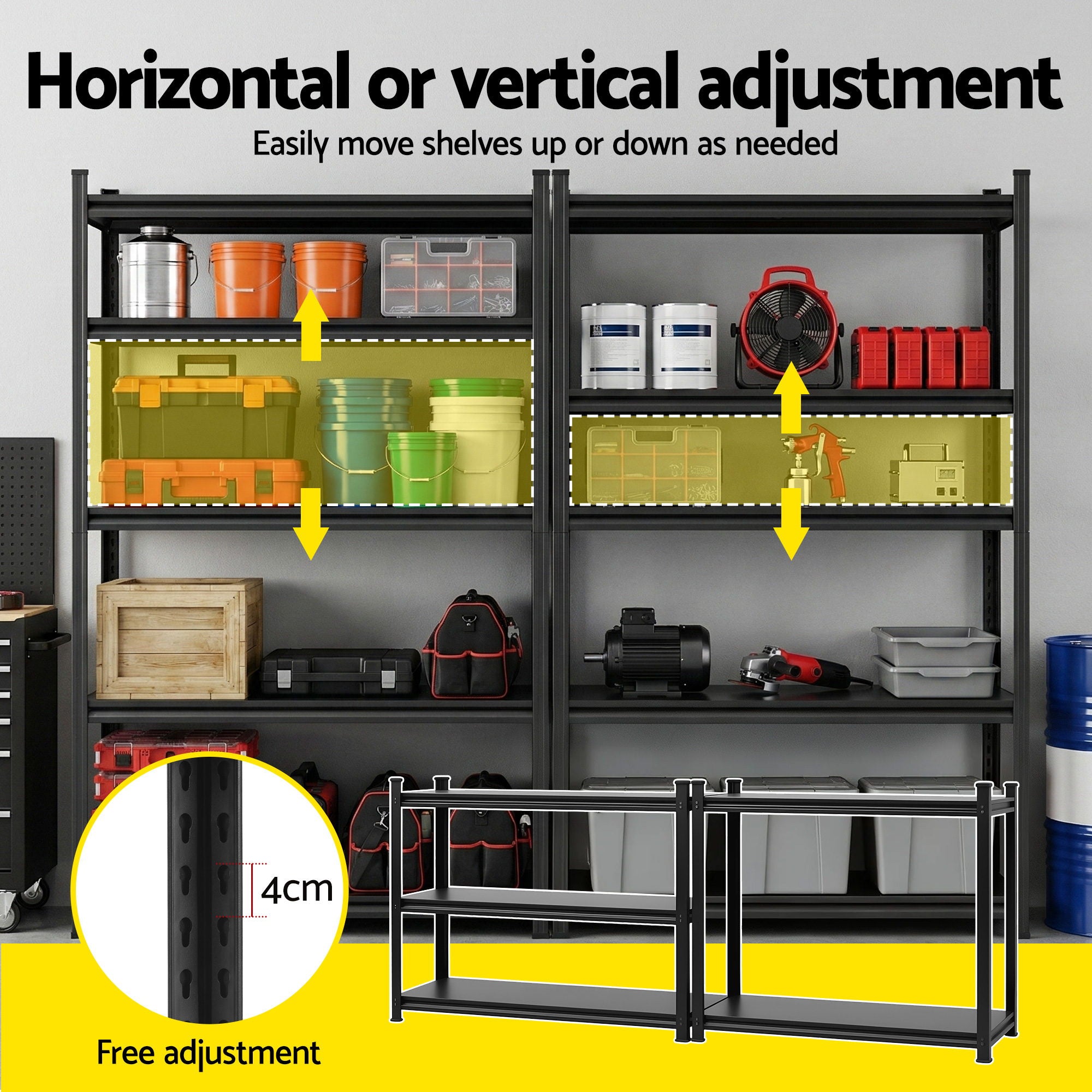 Giantz Garage Shelving 1.8X1.2m Warehouse Rack Storage Shelves Workshop Racks Steel