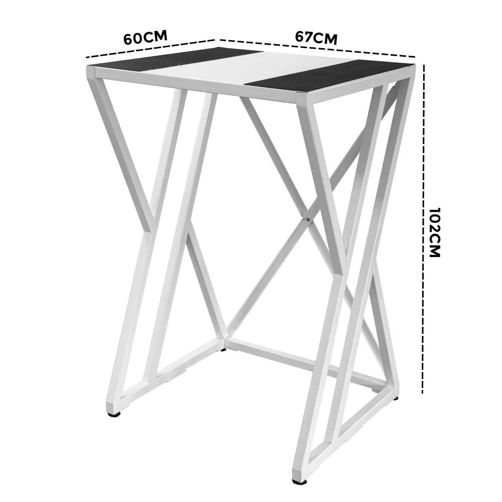 Dryer Stand Over Front Loading Washing Machine, 100kg Heavy Duty Steel Stacking Kit, 102x67x60cm Space Saving Shelf for Small Home, Anti-Slip Rubber Surface, Fits Tumble Dryers & Washers, White