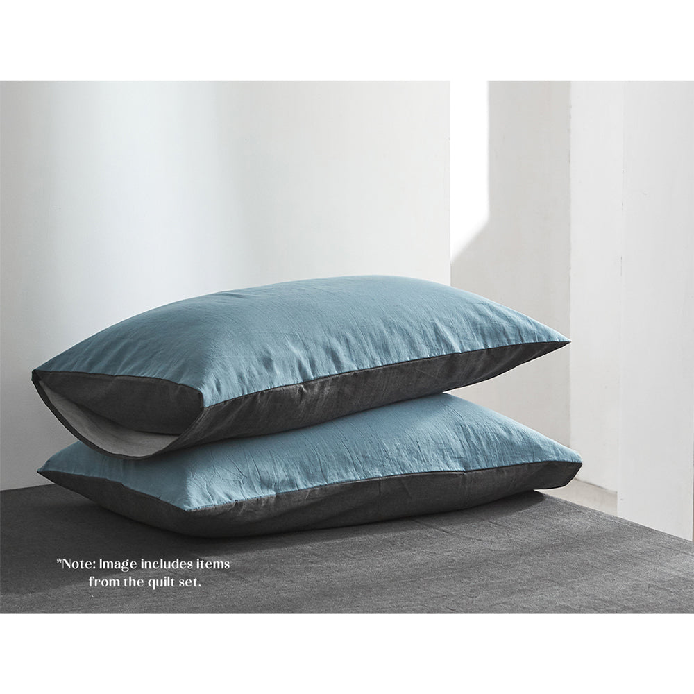 Cosy Club Sheet Set Cotton Sheets Single Blue Dark Blue
