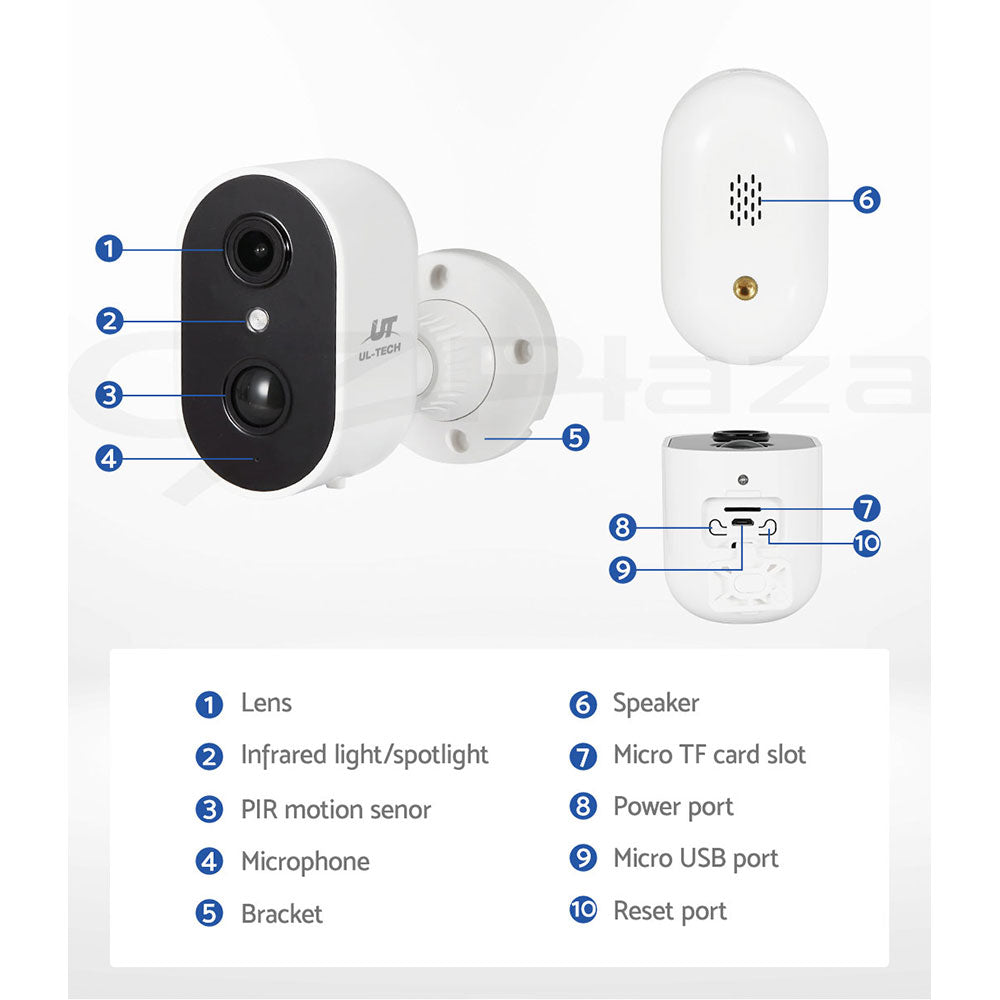 UL-tech 1080P Wireless Security Camera IP WiFi Home CCTV System Outdoor Indoor