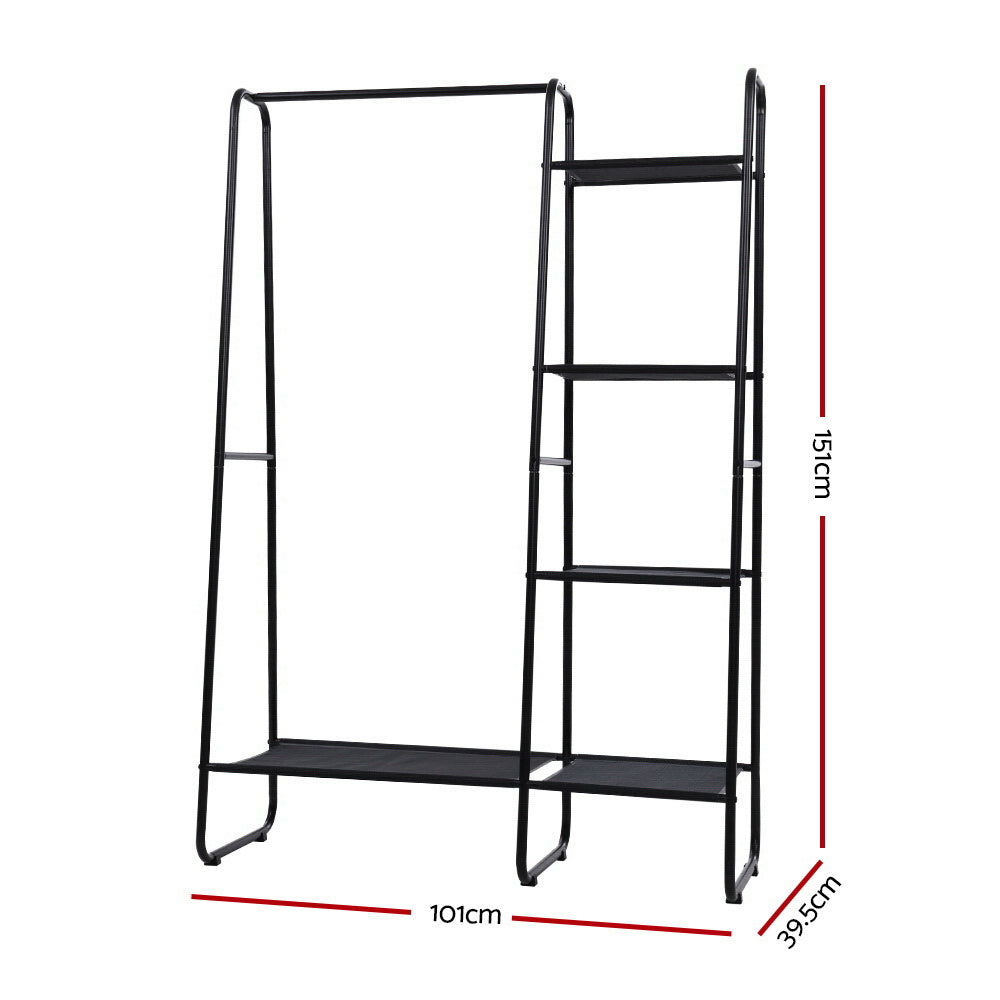 Artiss Clothes Rack Coat Stand 150cm Hanger Closet Black