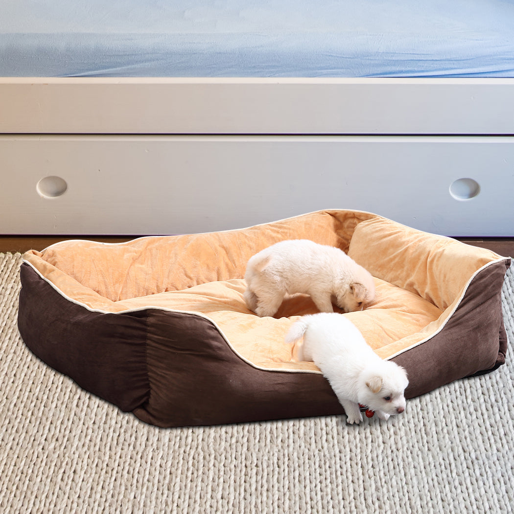 PaWz Pet Bed Mattress Dog Cat Pad Mat Puppy Cushion Warm Washable 3XL Brown