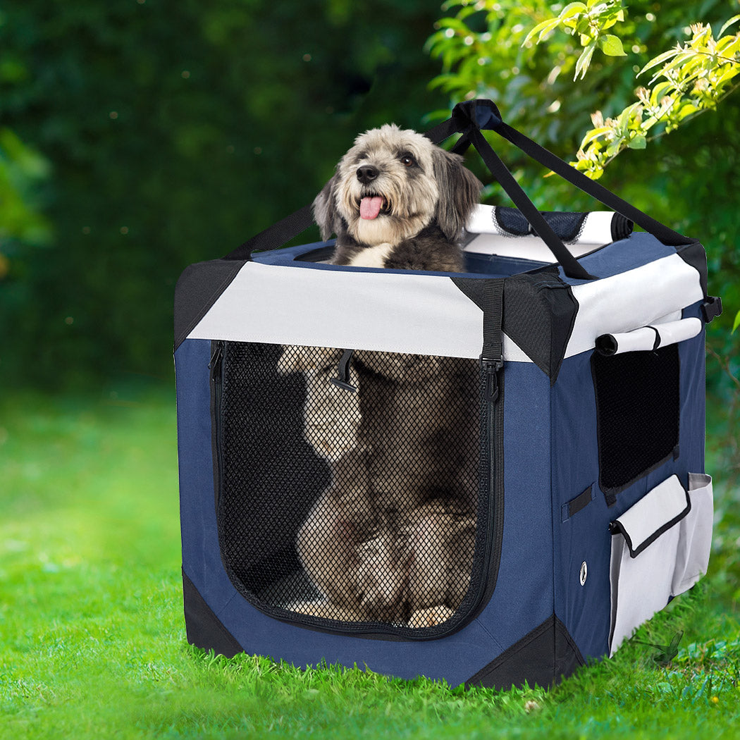 Pet Carrier Bag Dog Puppy Spacious Outdoor Travel Hand Portable Crate L