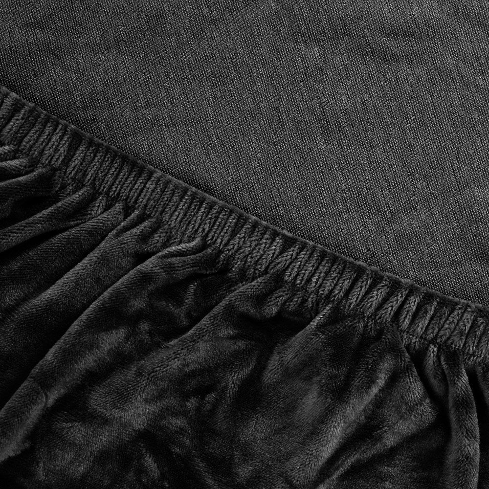 Artiss Sofa Cover Couch Covers 4 Seater Velvet Black