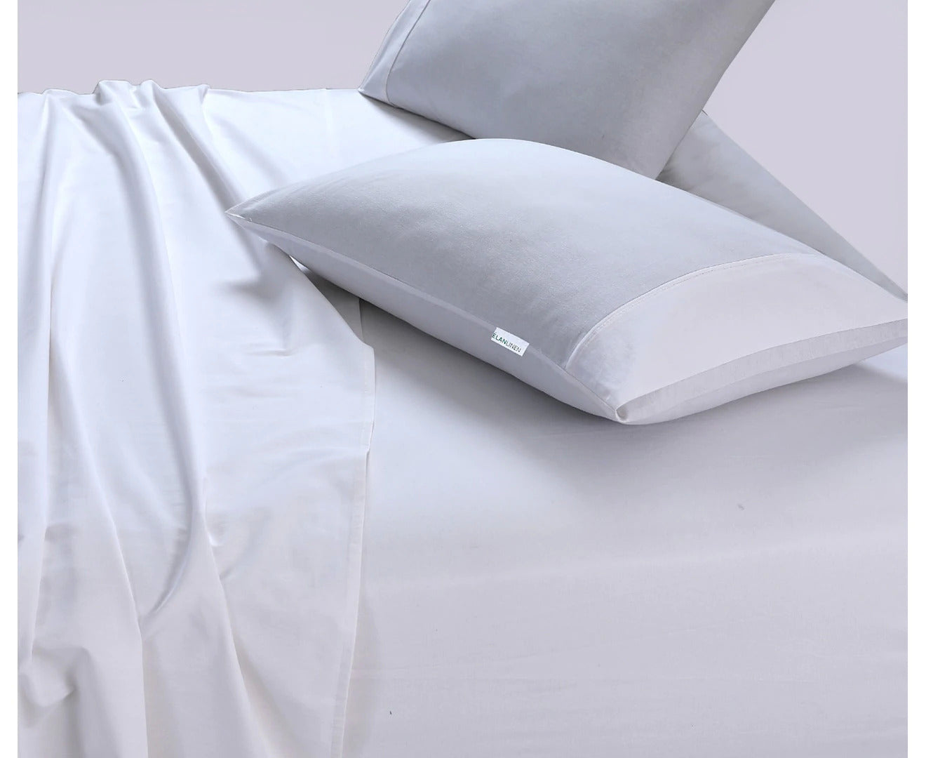 Elan Linen 100% Egyptian Cotton Vintage Washed 500TC White King Single Bed Sheets Set