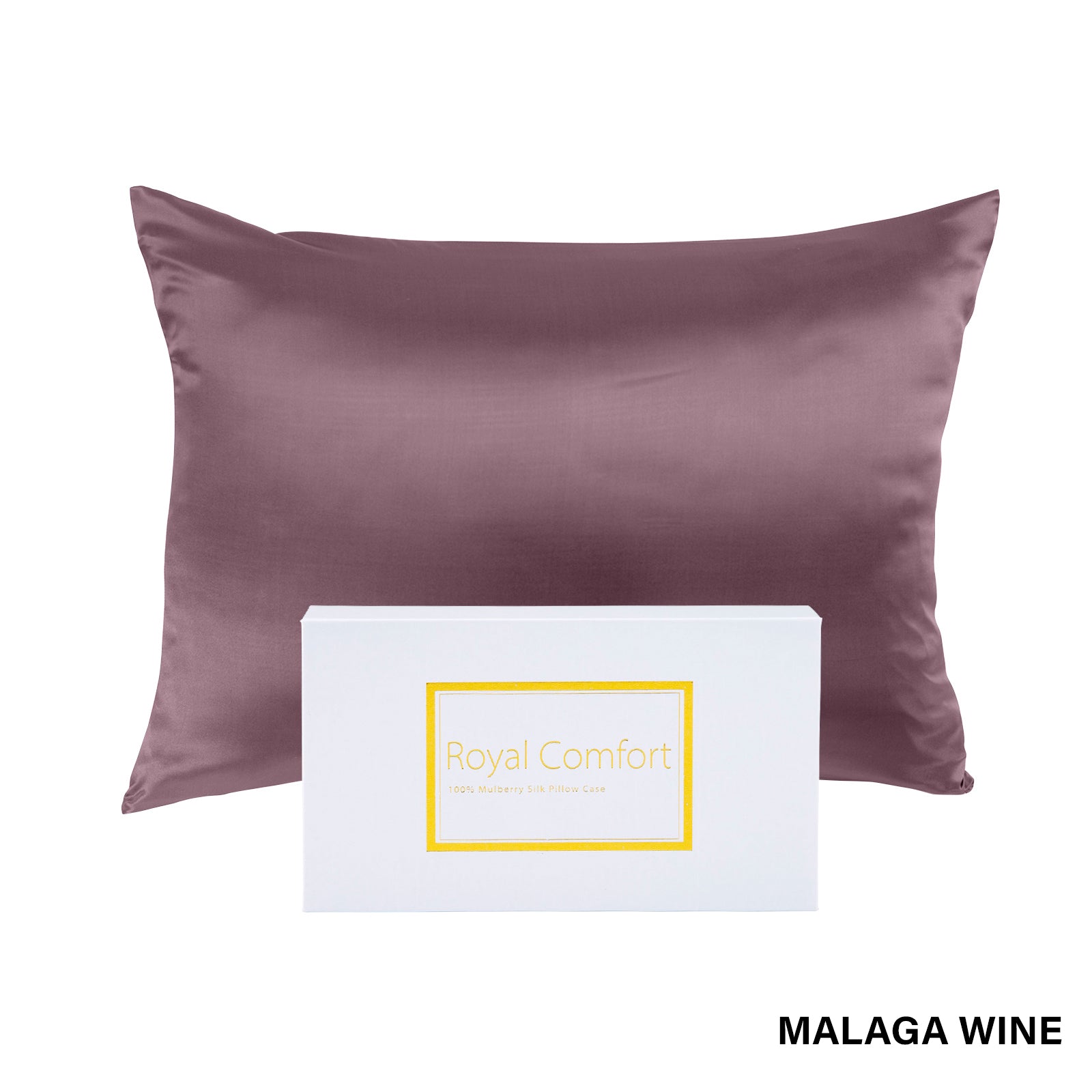 Royal Comfort Pure Silk Pillow Case 100% Mulberry Hypoallergenic Pillowcase Malaga Wine 51 x 76 cm