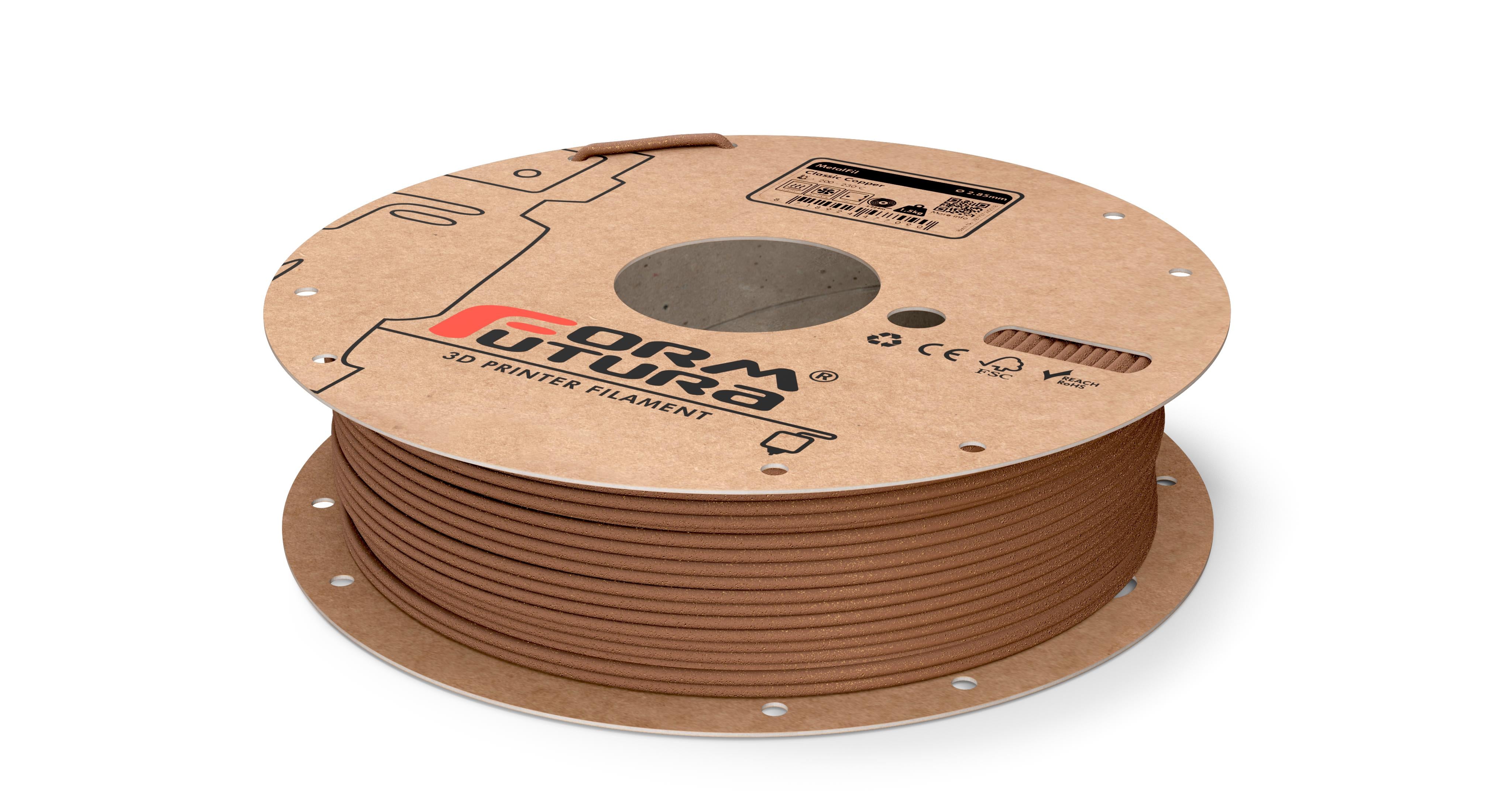 Copper-filled PLA based filament MetalFil - Classic Copper 2.85mm 1500 gram Natural Composite 3D Printer Filament